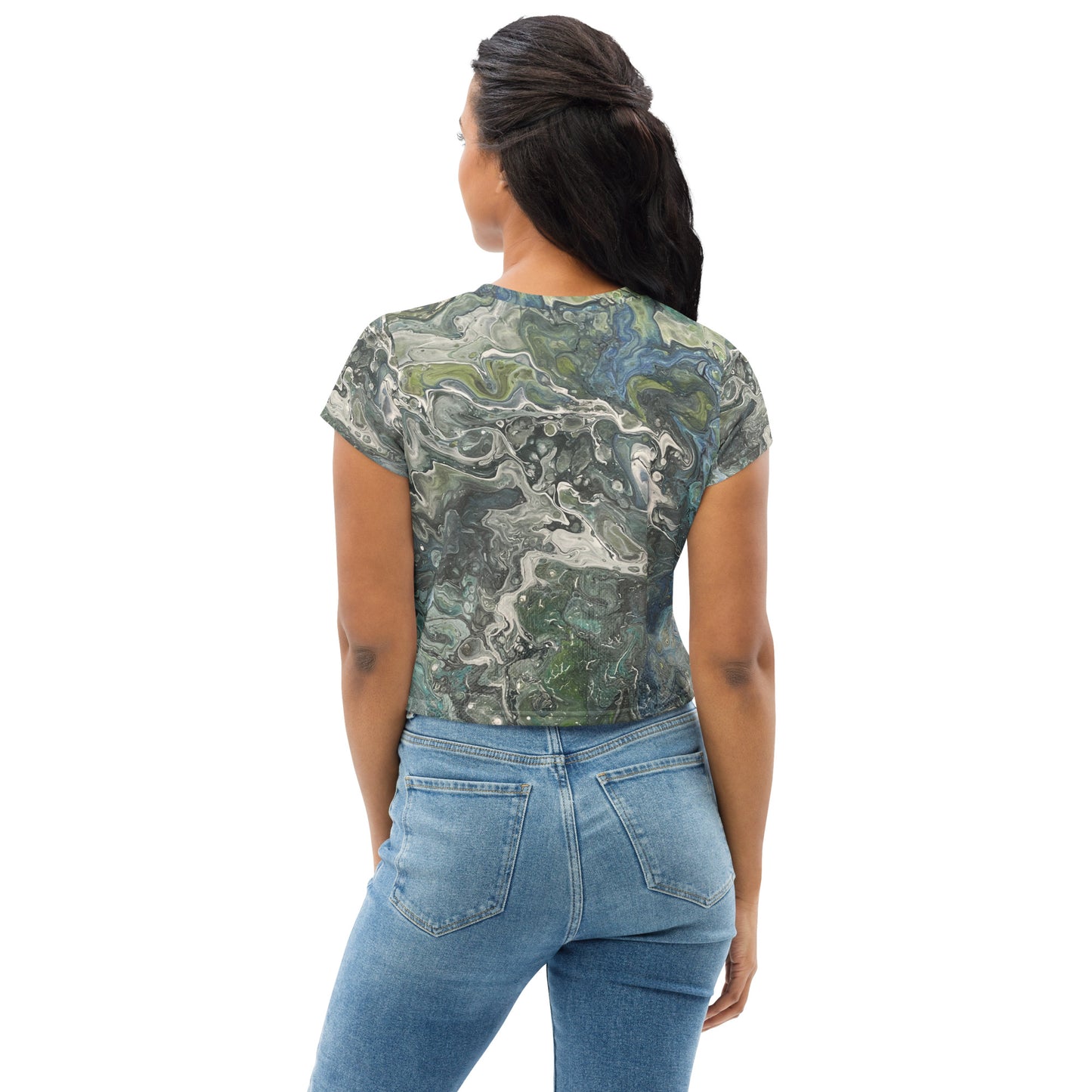 Serenity Crop Tee - Original Art Design - Embrace Tranquility