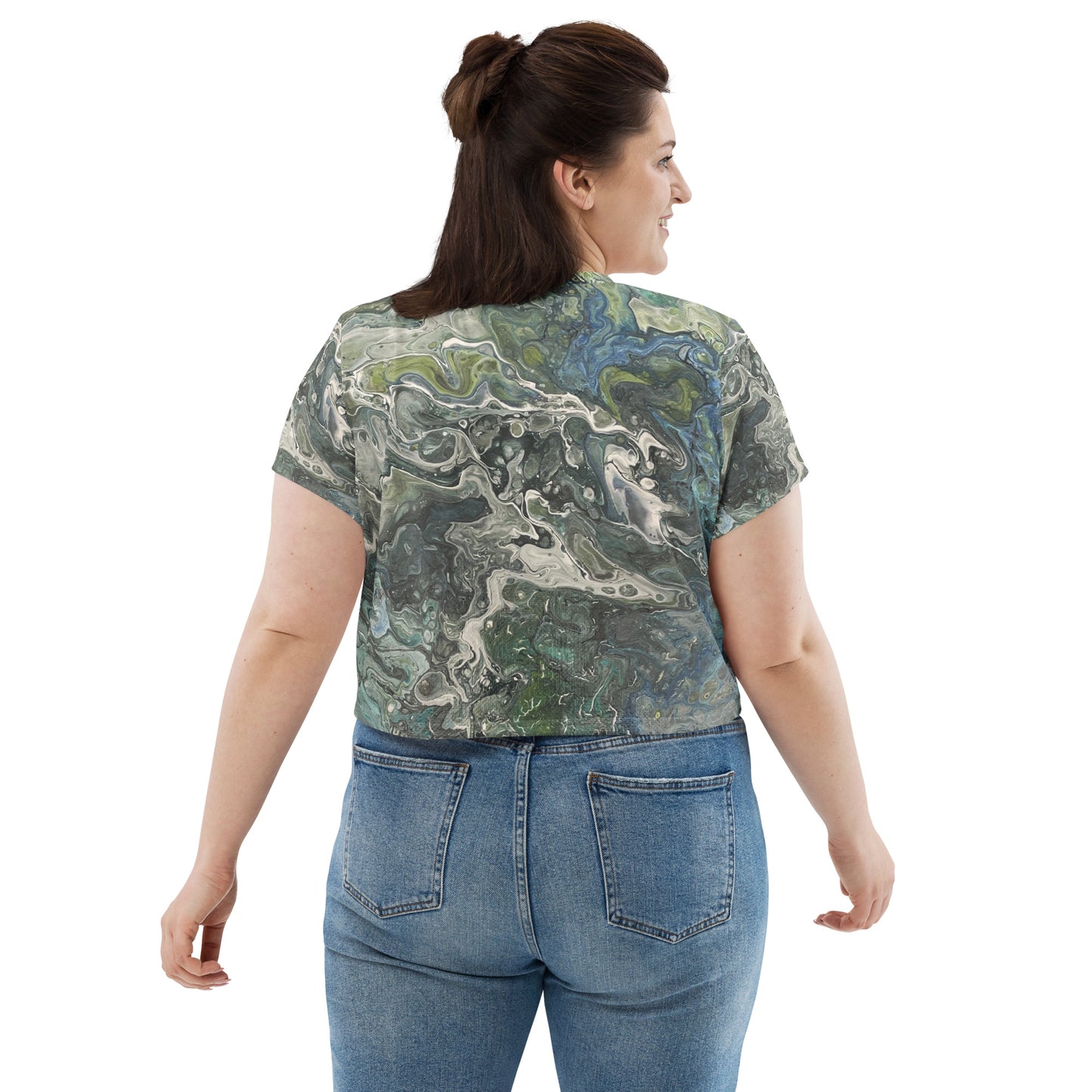 Serenity Crop Tee - Original Art Design - Embrace Tranquility