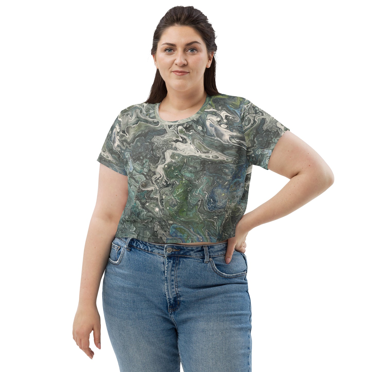 Serenity Crop Tee - Original Art Design - Embrace Tranquility