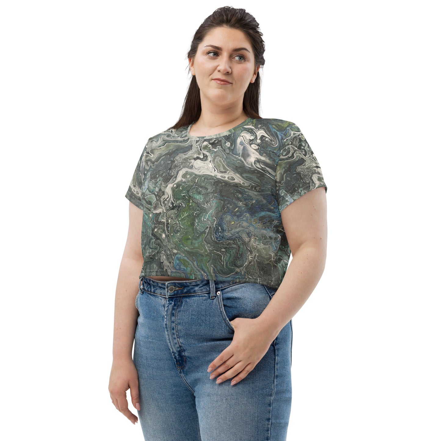 Serenity Crop Tee - Original Art Design - Embrace Tranquility