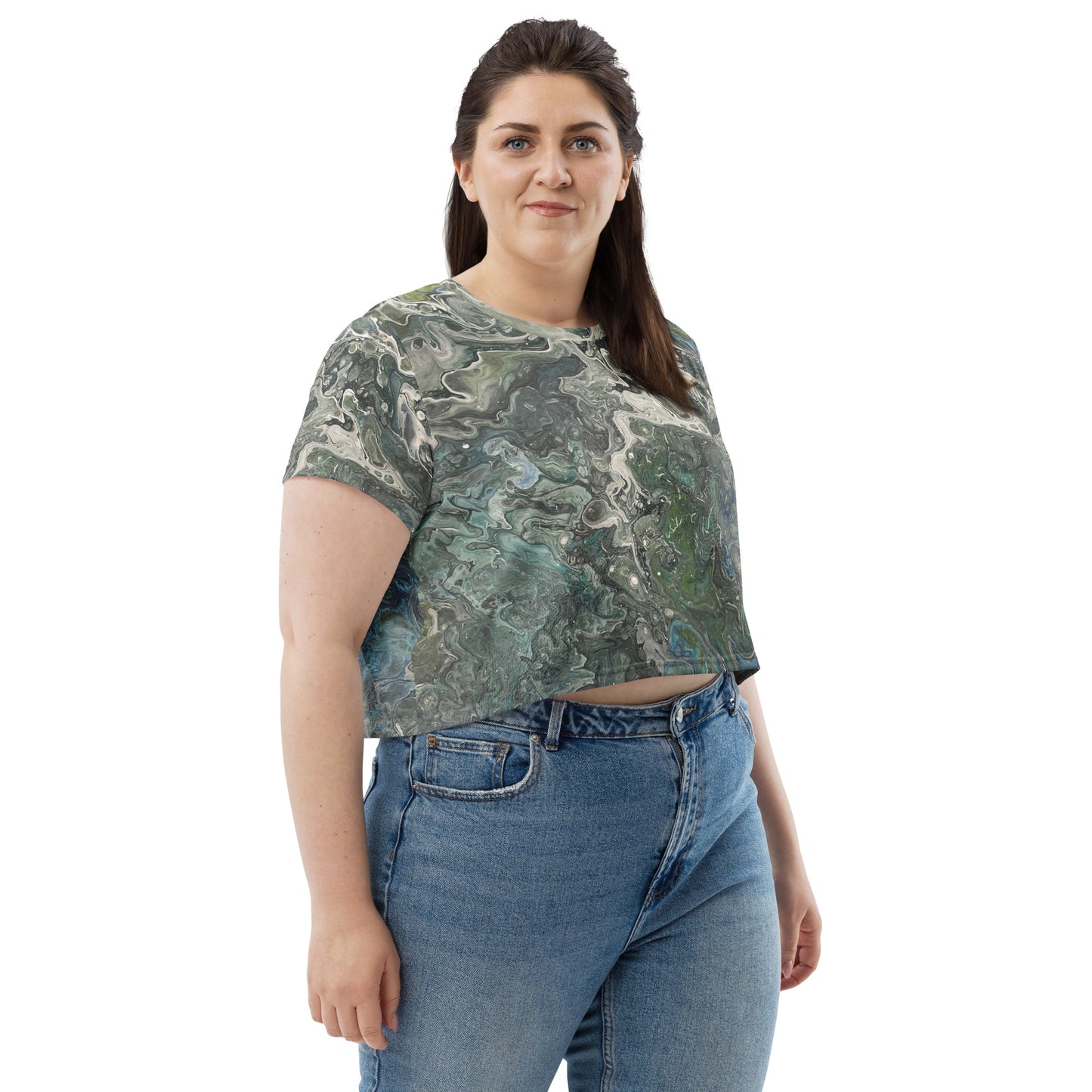 Serenity Crop Tee - Original Art Design - Embrace Tranquility