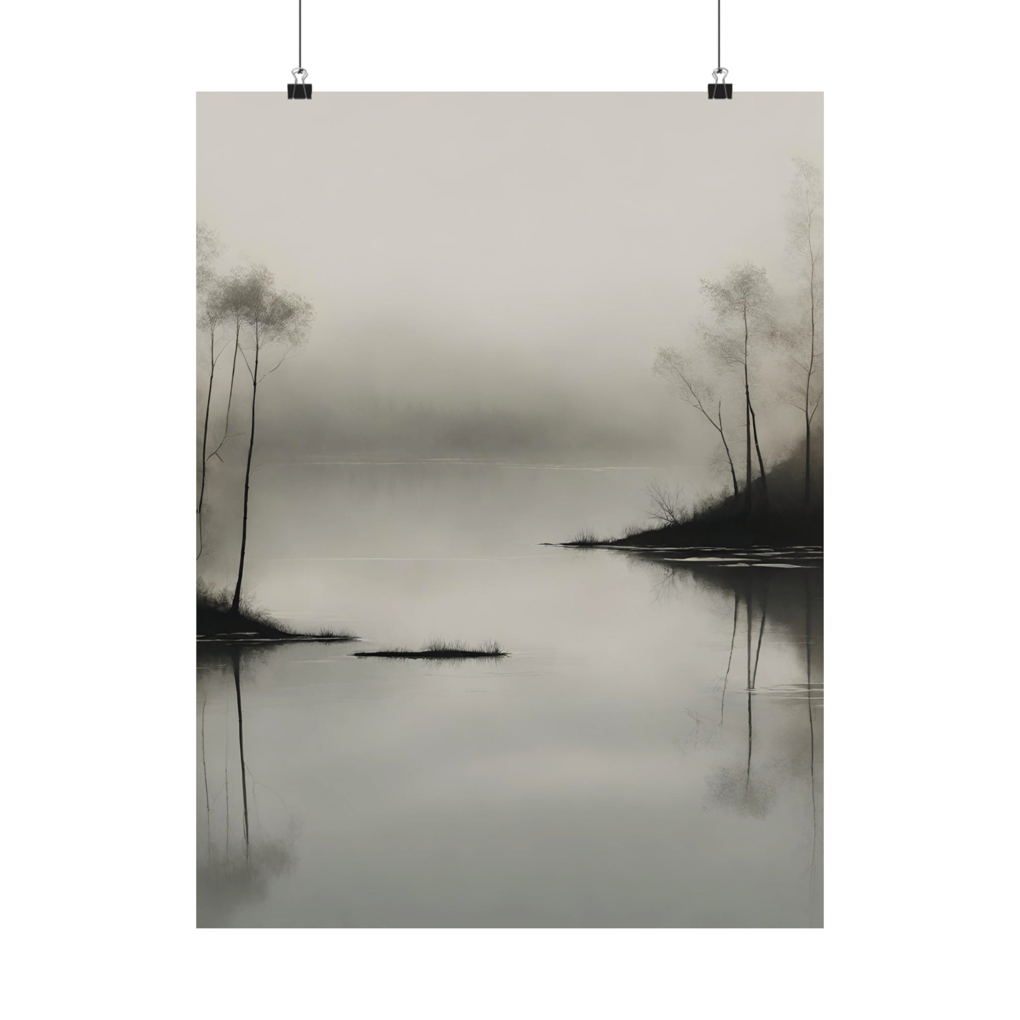Moody Mysterious Series - Lake 1 - Matte Vertical Abstract Art Posters
