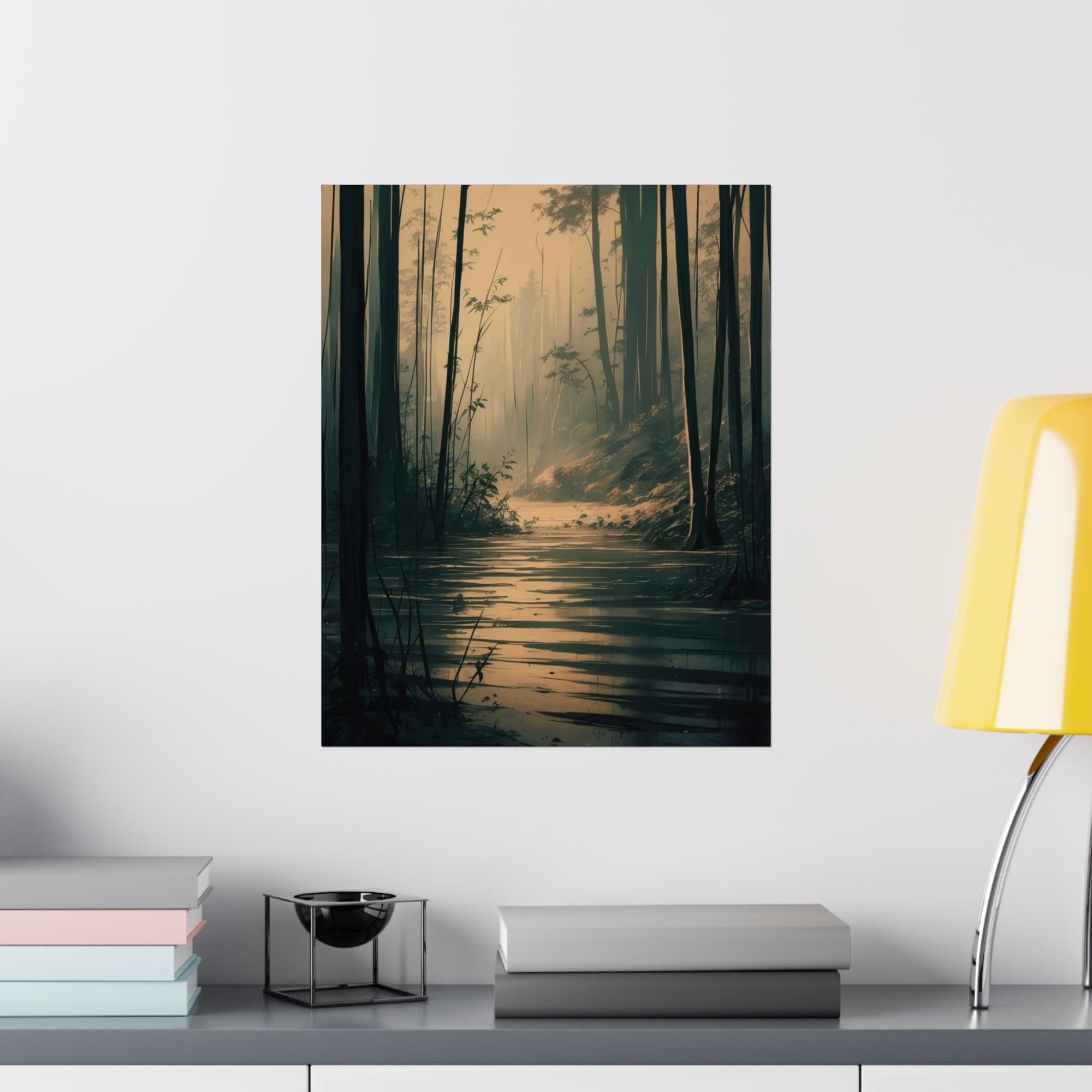 Moody Mysterious Series - Moody Swamp 1 - Matte Vertical Abstract Art Posters