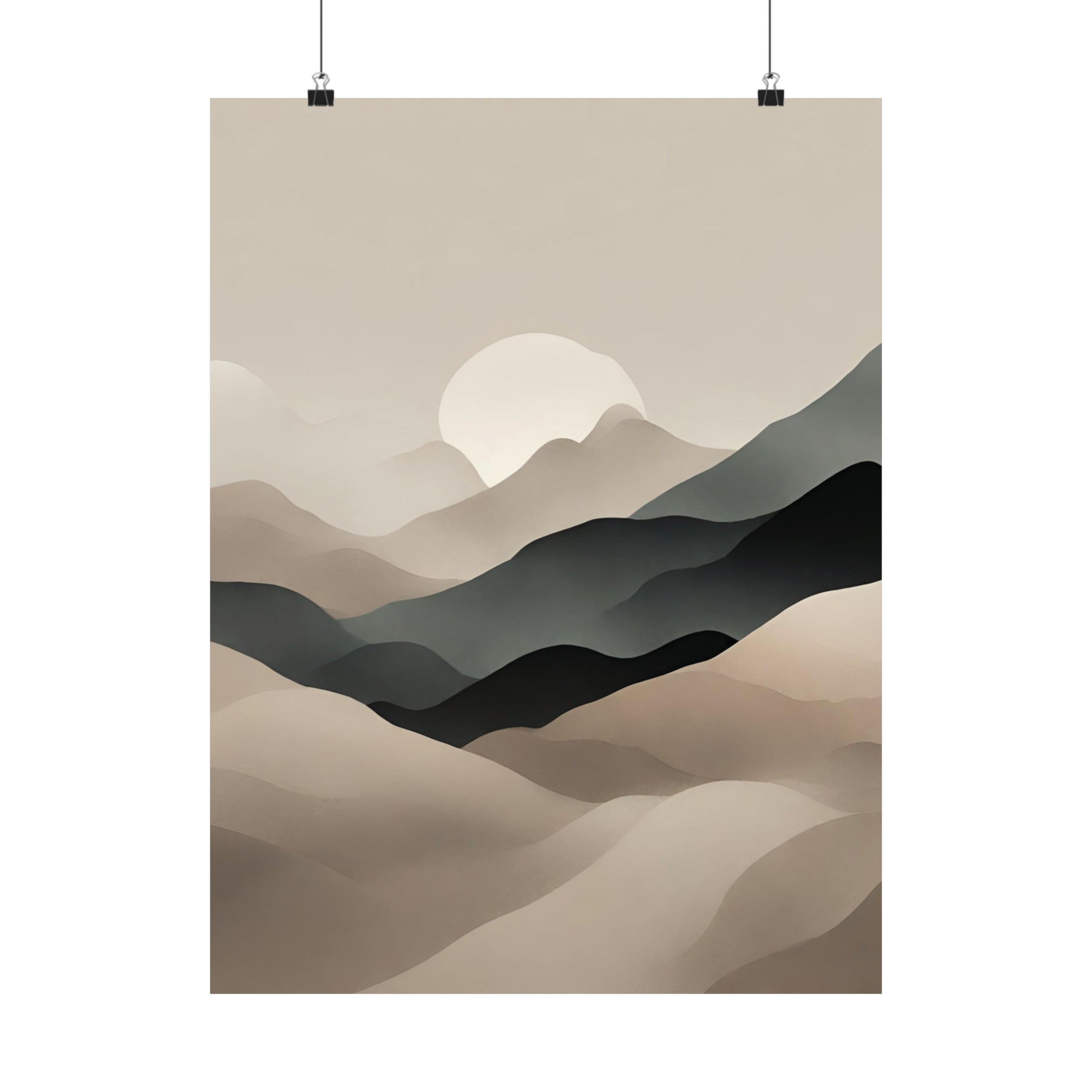 Moody Mysterious Series - Hills 3 - Matte Vertical Abstract Art Posters