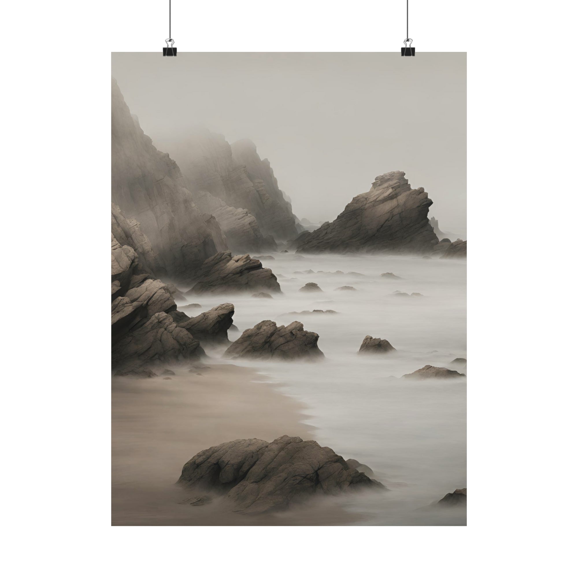 Moody Mysterious Series - Coastline 1 - Matte Vertical Abstract Art Posters