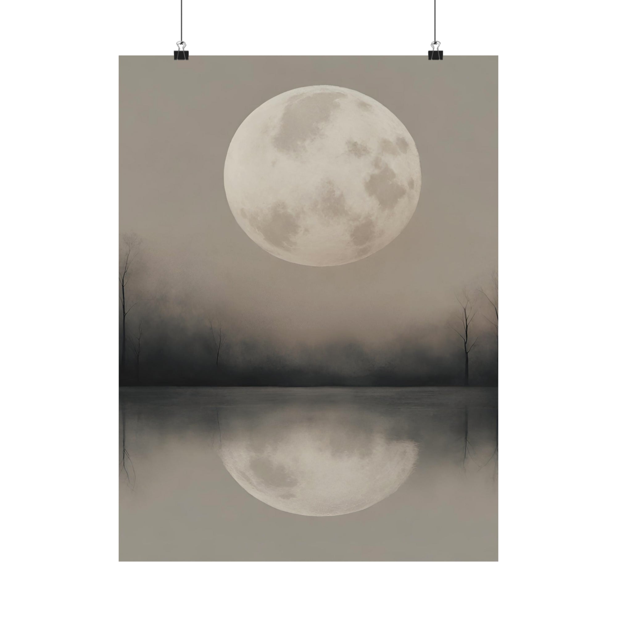 Moody Mysterious Series - Moon 1 - Matte Vertical Abstract Art Posters