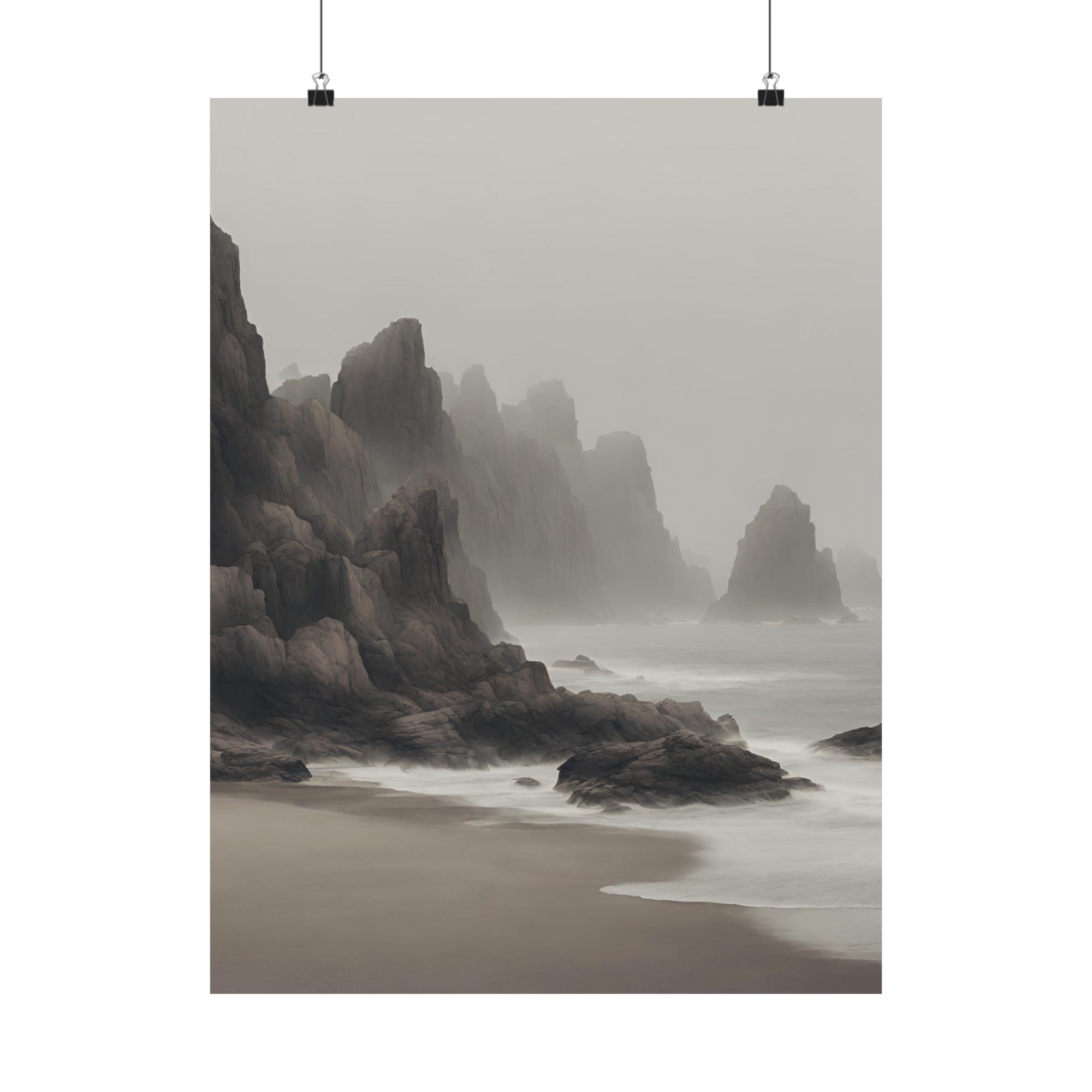 Moody Mysterious Series - Coastline 2 - Matte Vertical Abstract Art Posters