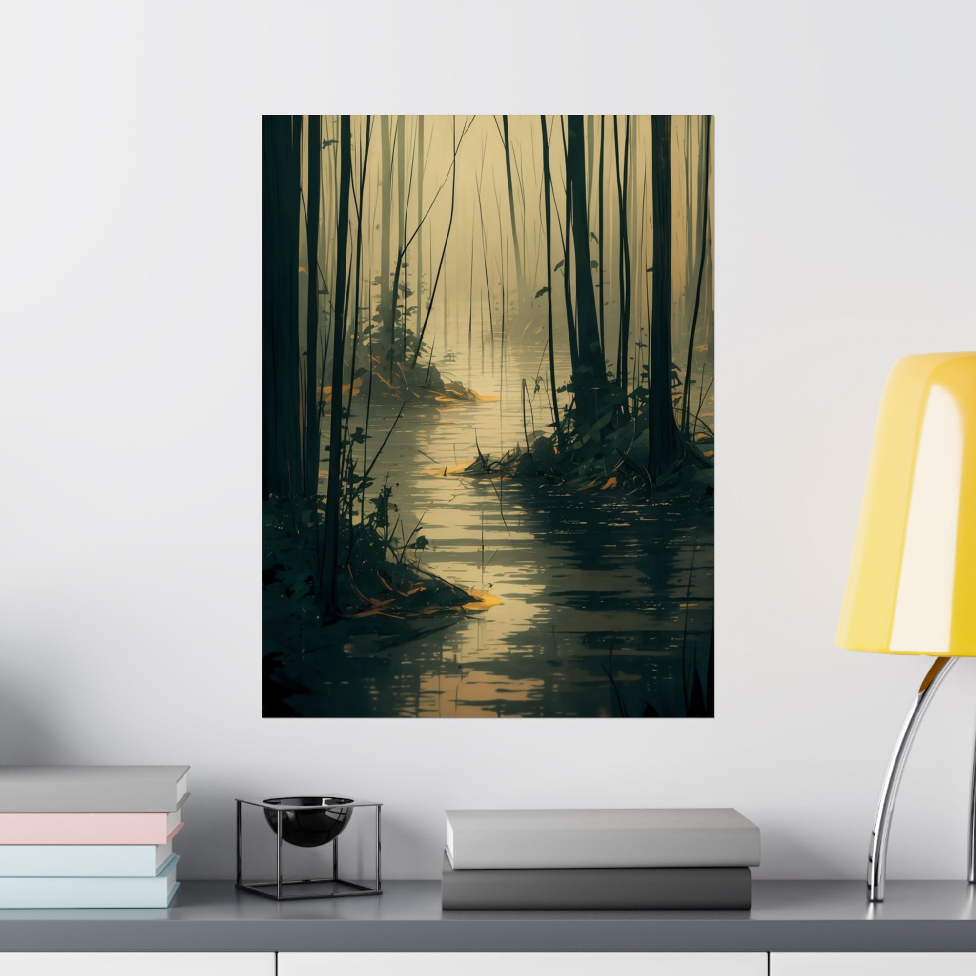 Moody Mysterious Series - Moody Swamp 3 - Matte Vertical Abstract Art Posters
