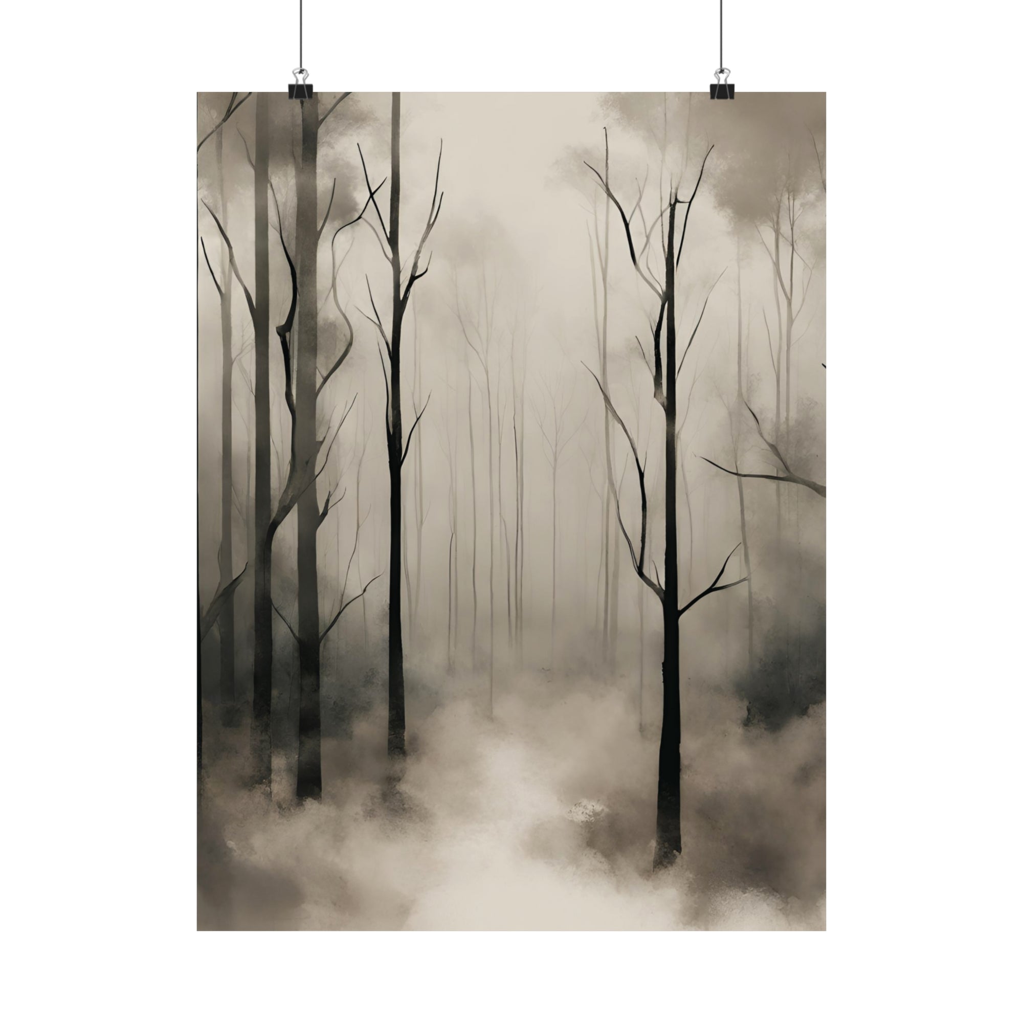 Moody Mysterious Series - Forest 2 - Matte Vertical Abstract Art Posters