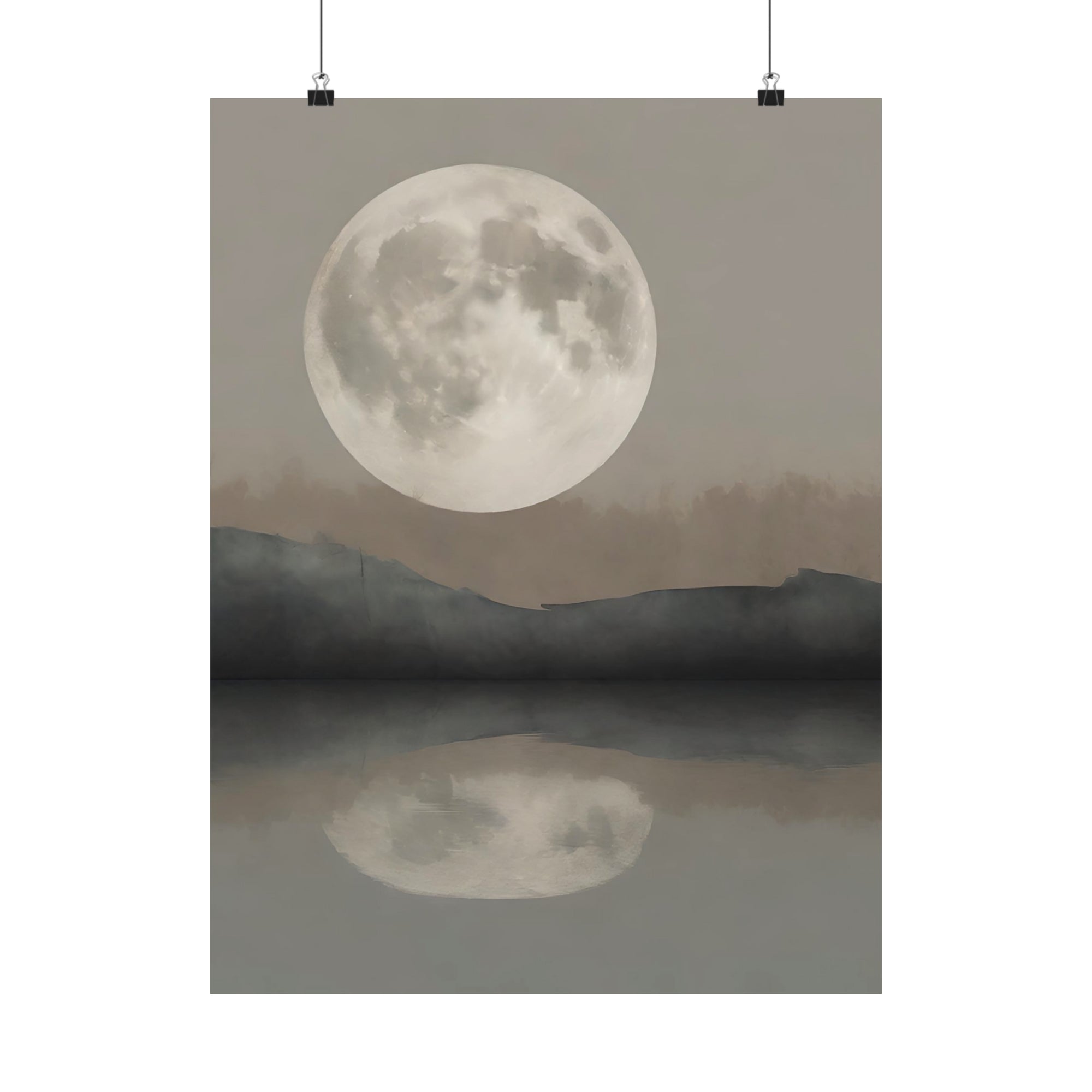 Moody Mysterious Series - Moon 3 - Matte Vertical Abstract Art Posters