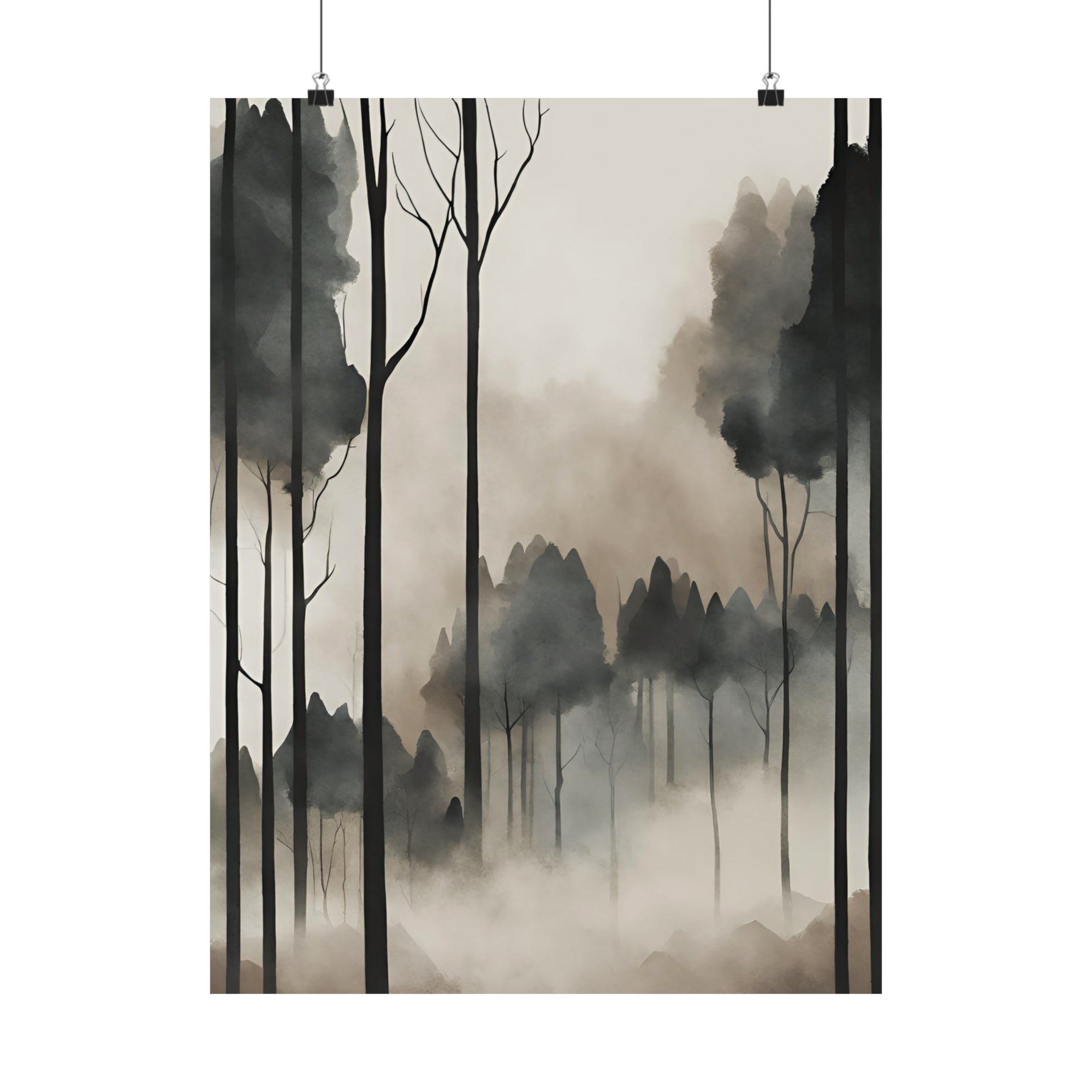 Moody Mysterious Series - Forest 1 - Matte Vertical Abstract Art Posters
