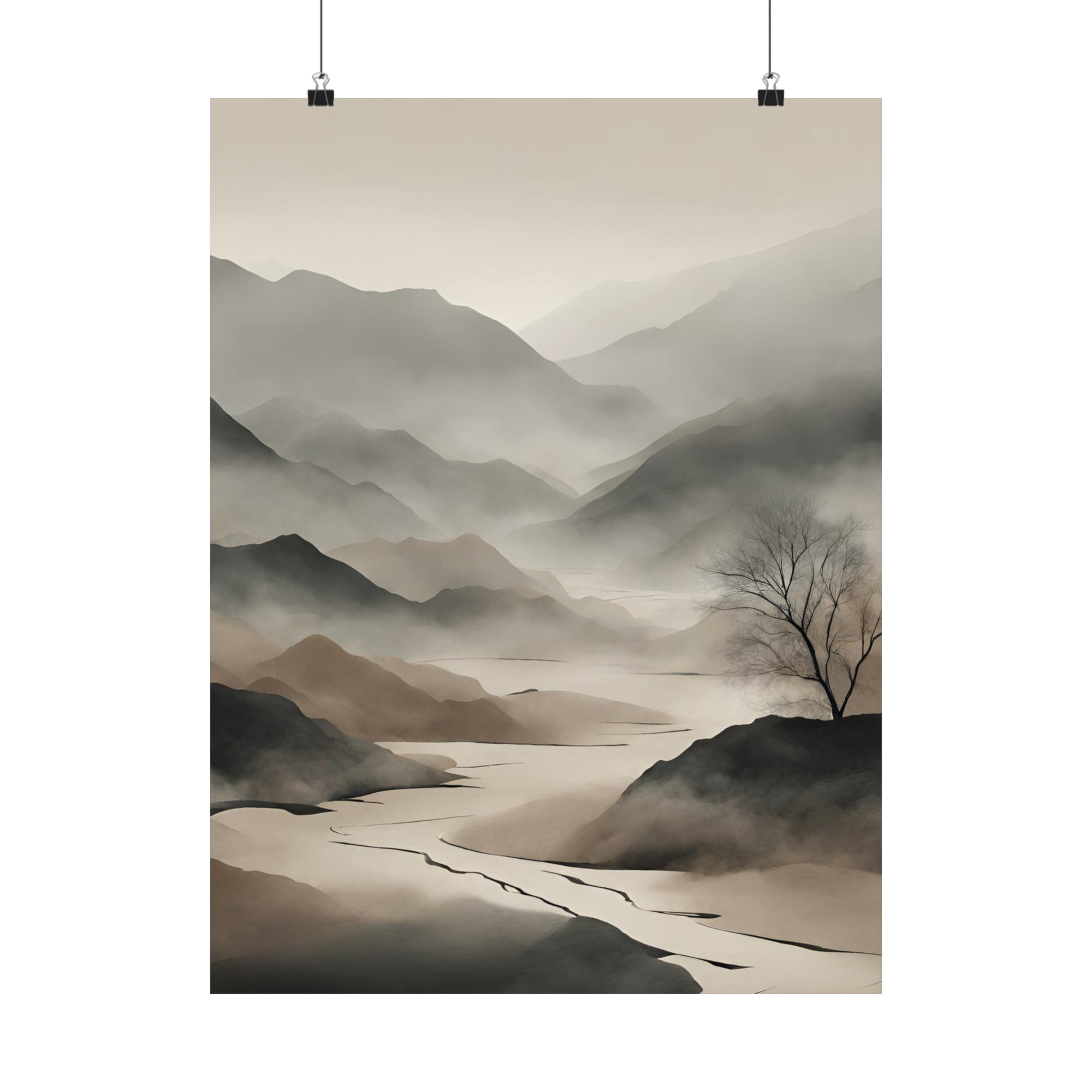 Moody Mysterious Series - Valley 2 - Matte Vertical Abstract Art Posters