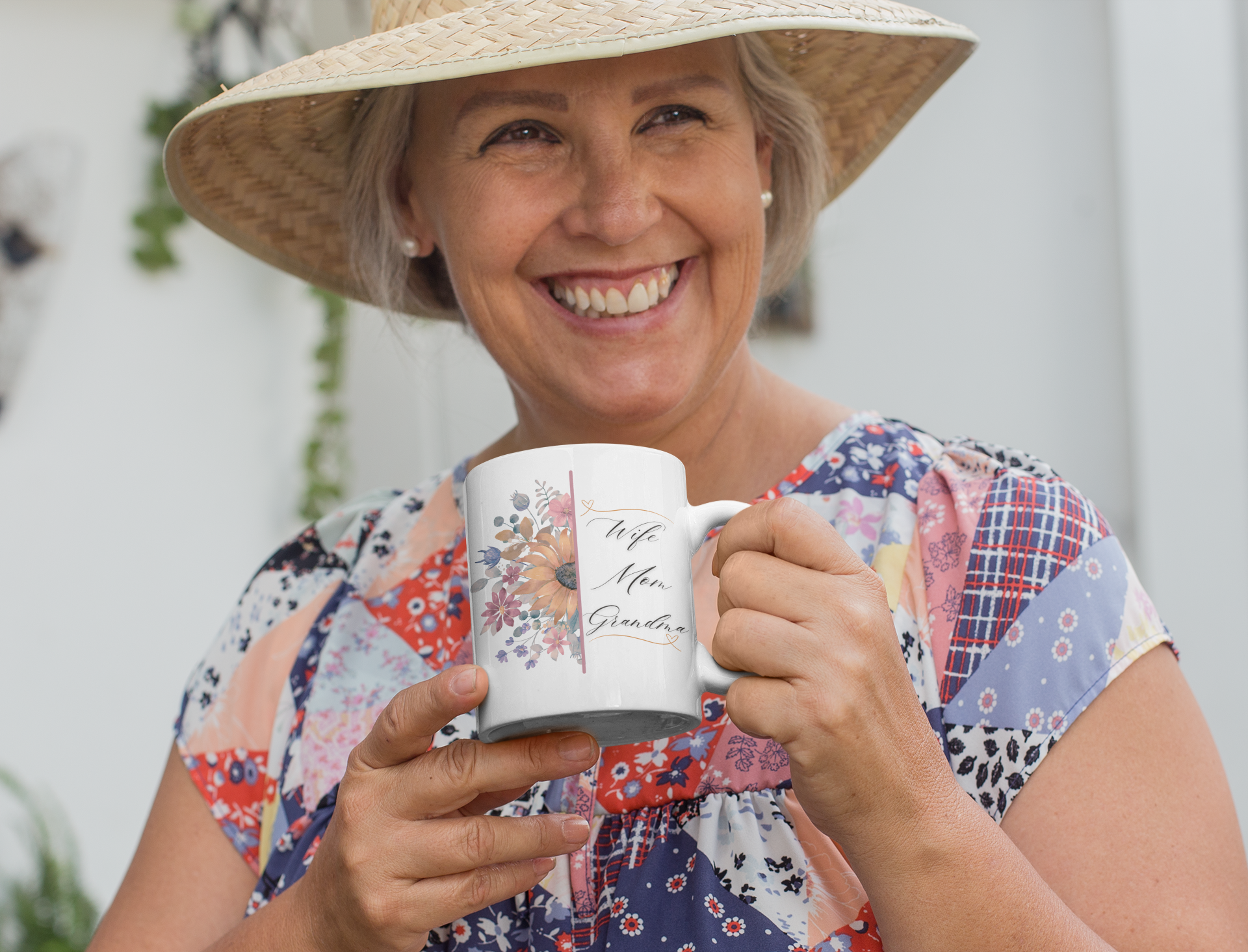 Wife.Mom.Grandma - The Joy of Generations - White Glossy Mug