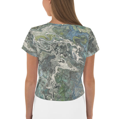 Serenity Crop Tee - Original Art Design  - Embrace Tranquility