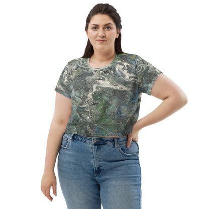 Serenity Crop Tee - Original Art Design  - Embrace Tranquility