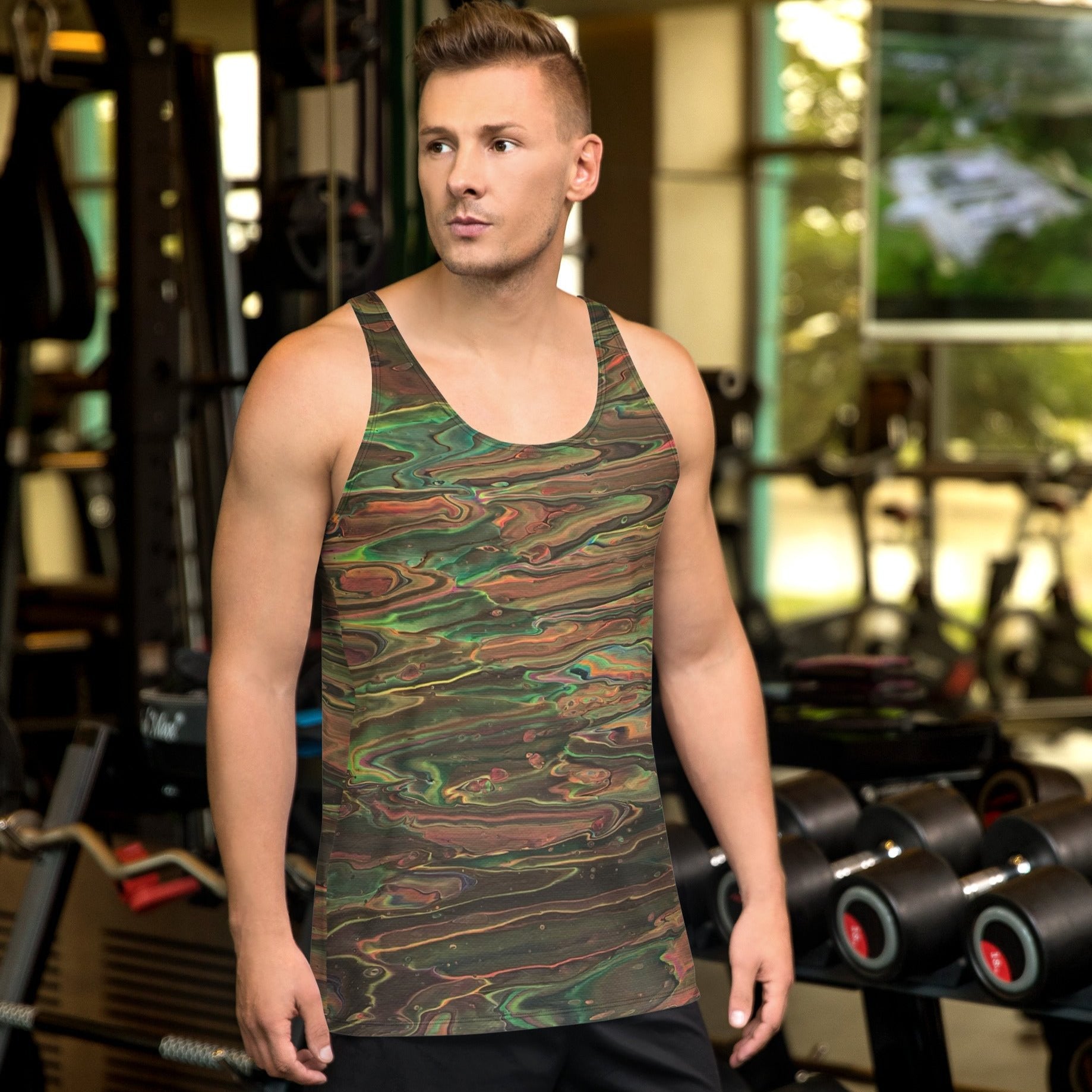 Forest Unisex Tank Top - Original Art Design - New Take On Camouflage