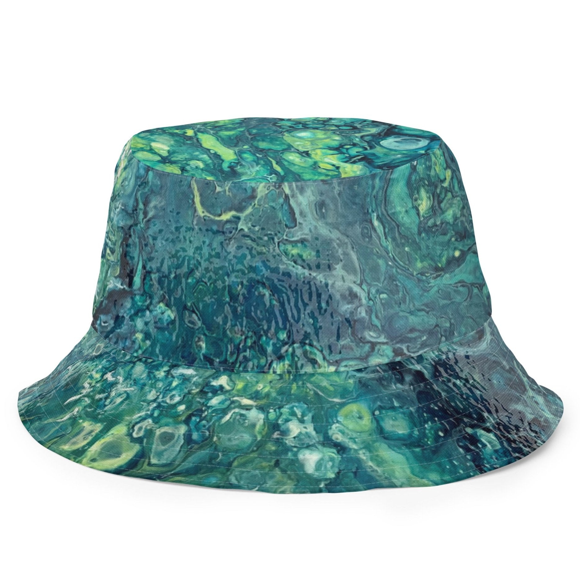 Caribbean Ocean 1 Reversible Bucket Hat - Original Art Design - Dive Into the Depths of Style