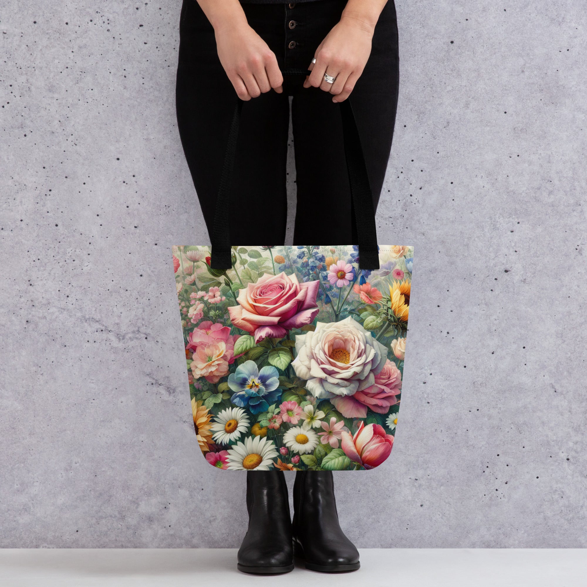 Stunning Floral Watercolor Print - All Over Print Tote Bag