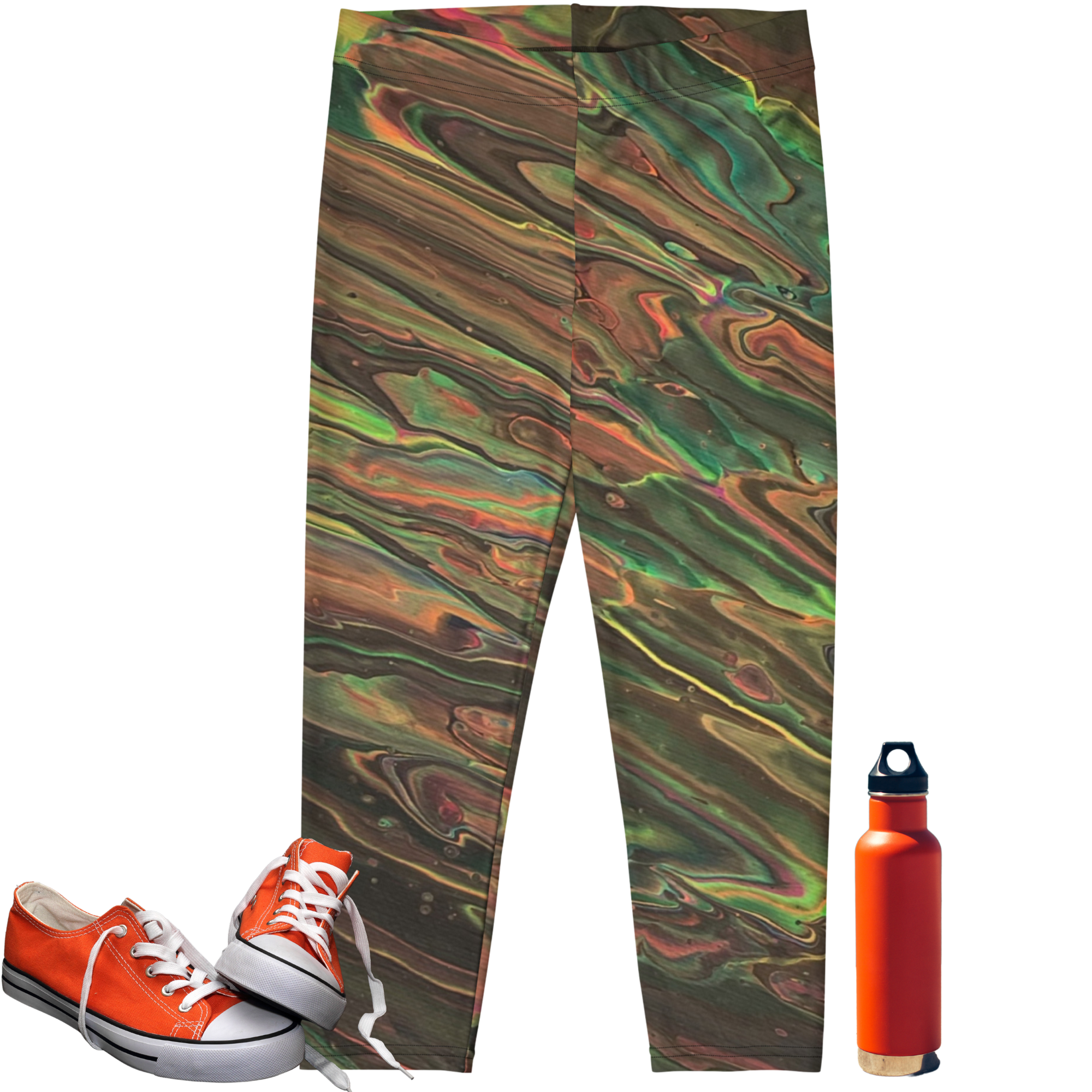 Forest Capri Leggings - Original Art Design - New Take on Camouflage