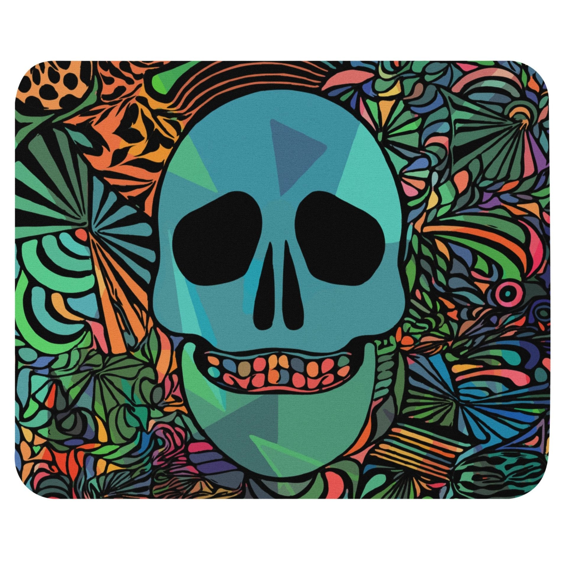 Psychedelic Skull Mouse Pad - Fun image to make you smile