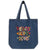 Peace Hope Love Tote Bag - Organic Cotton Denim - Funky Patchwork Boho Hippie Design