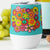 Flowers and Peace Signs Wine Tumbler (Turquoise)