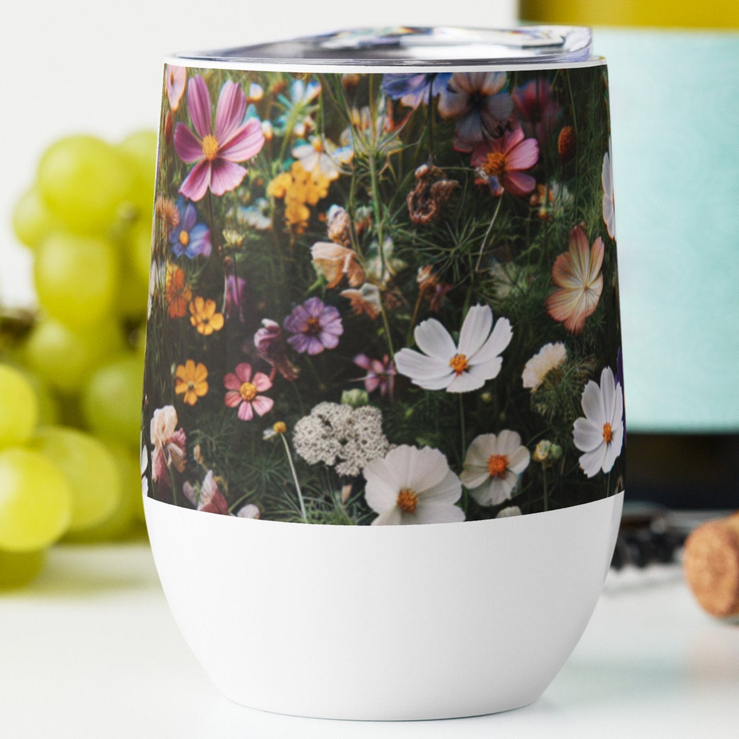 Beautiful Wildflower Wine Tumbler