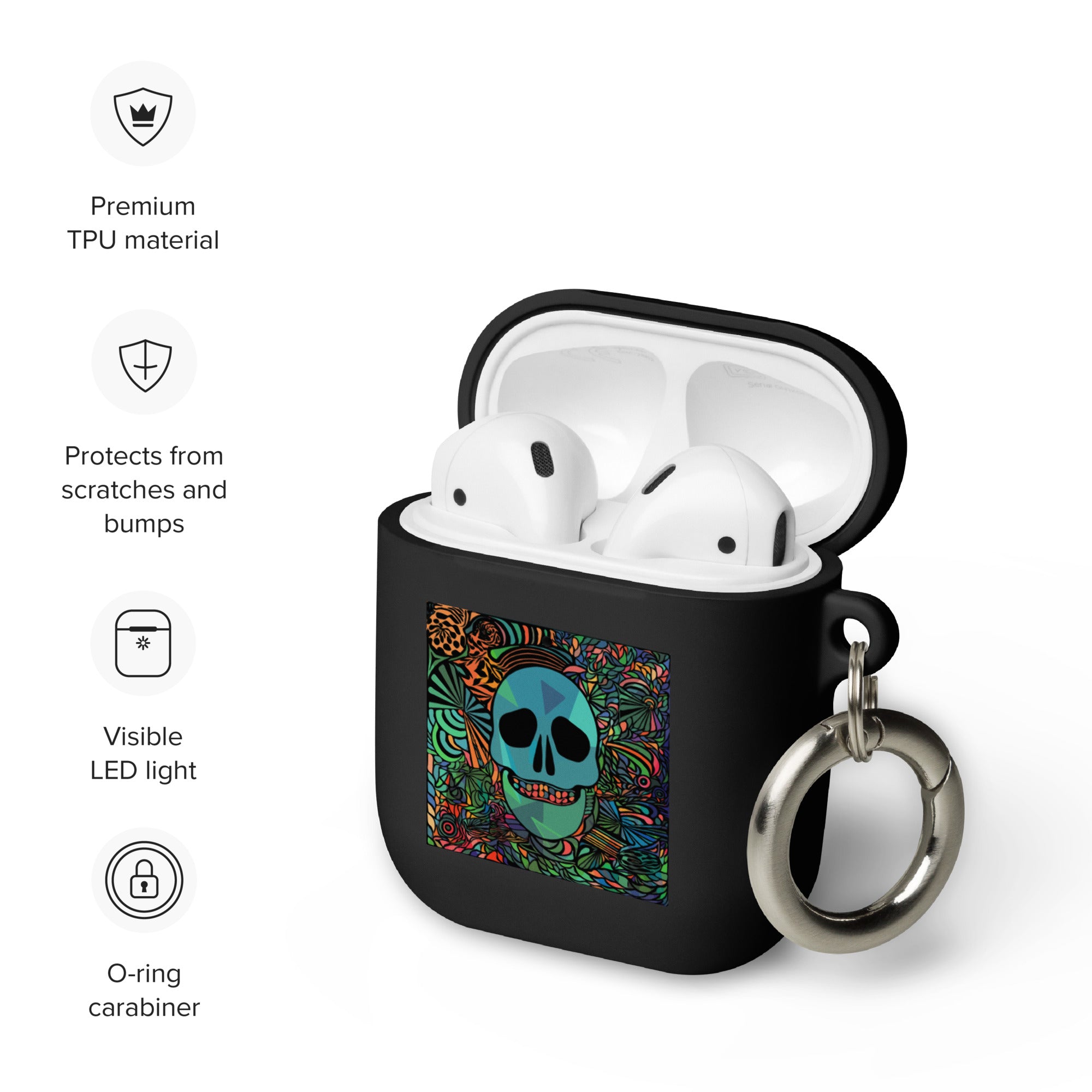 Psychedelic Skull  - Fun image to make you smile - AirPods case