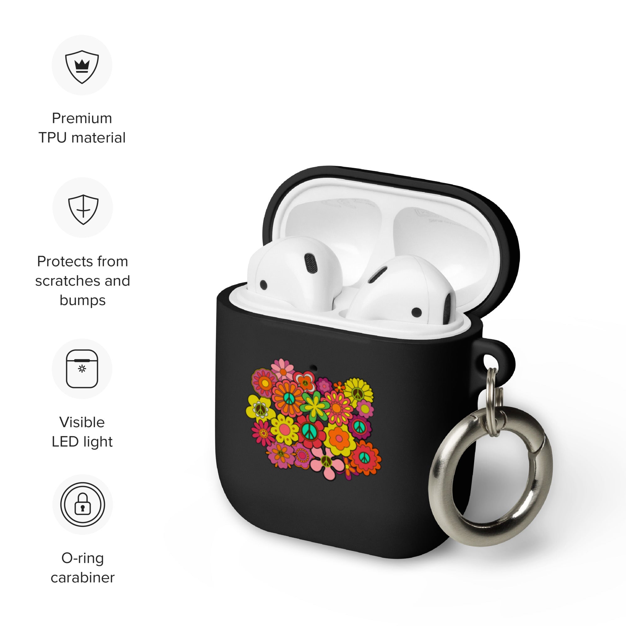 Flowers and Peace Signs - A perfect pair - AirPod case