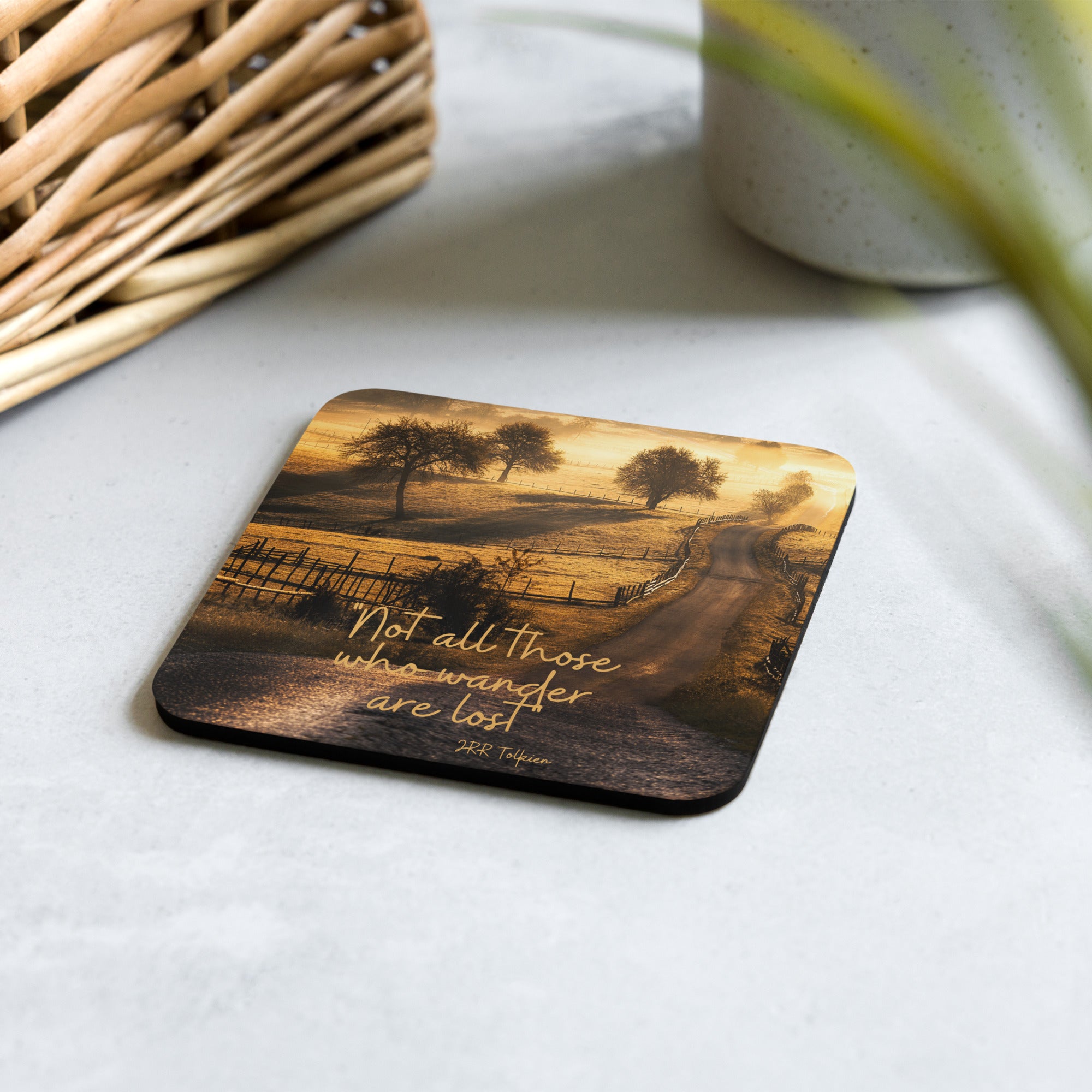 Not All Those Who Wander Are Lost (JRR Tolkien) - Cork-back coaster