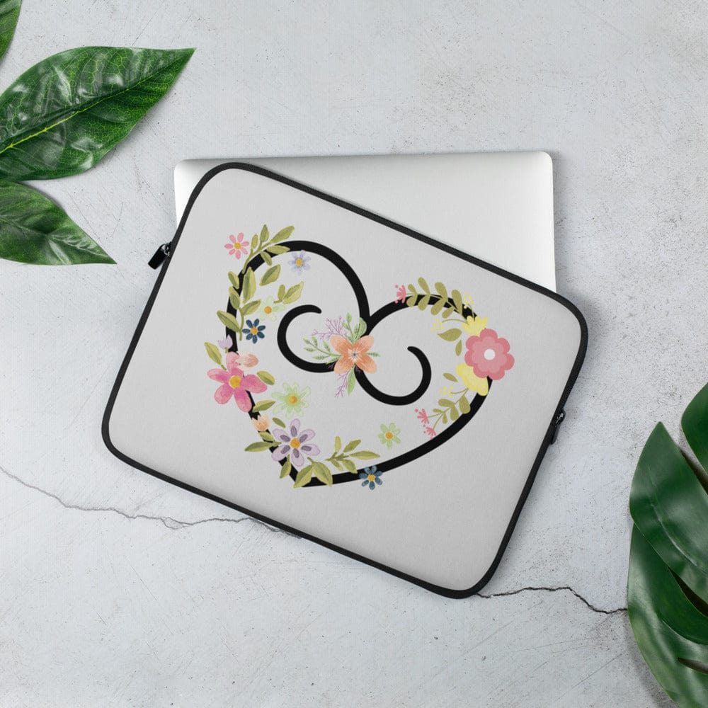 Hippie Soul Shop 13″ Hearts and Flowers 1 - Such a pretty combination - Laptop Sleeve