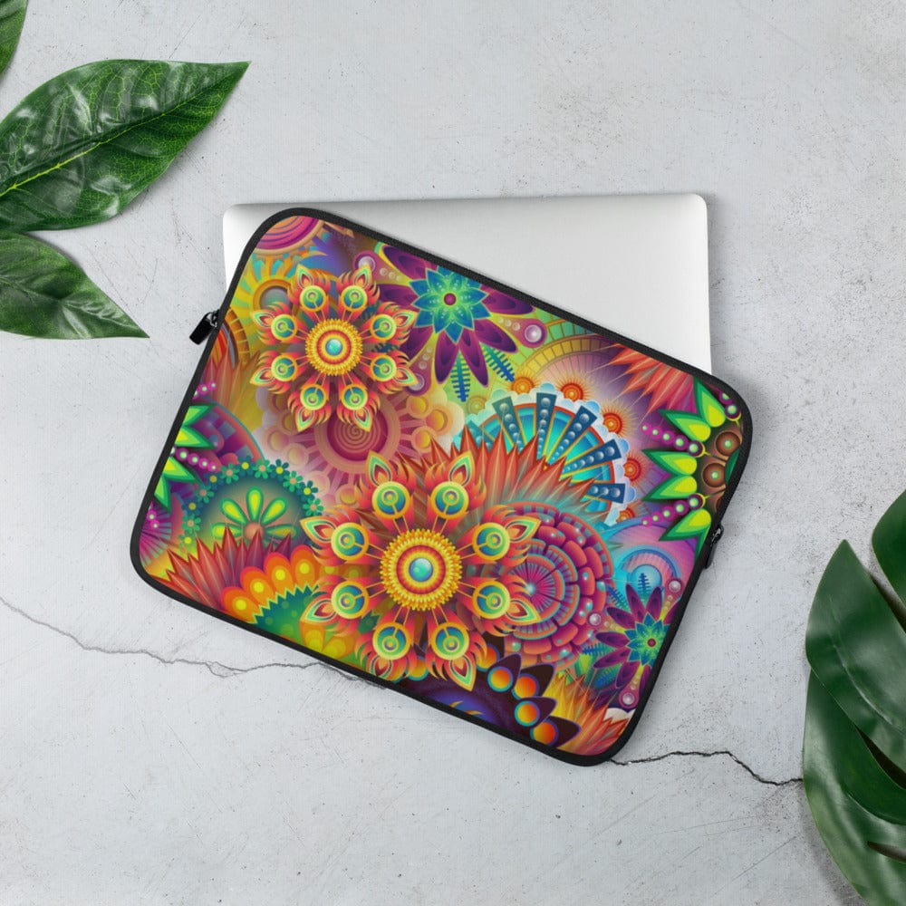 Hippie Soul Shop 13″ Mandala in bright beautiful jewel tones - Laptop Sleeve