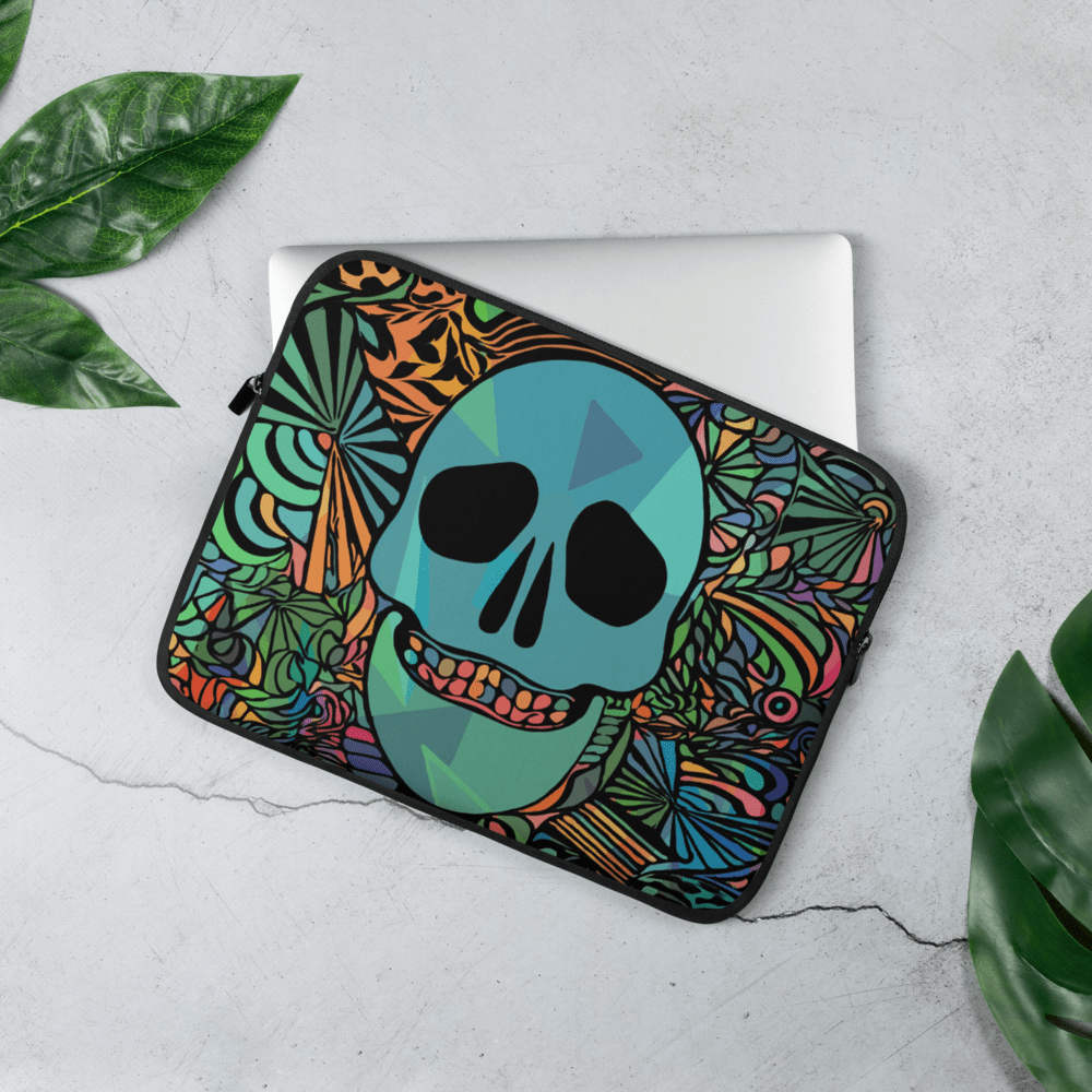 Hippie Soul Shop 13″ Psychedelic Skull - Fun image to make you smile - Laptop Sleeve