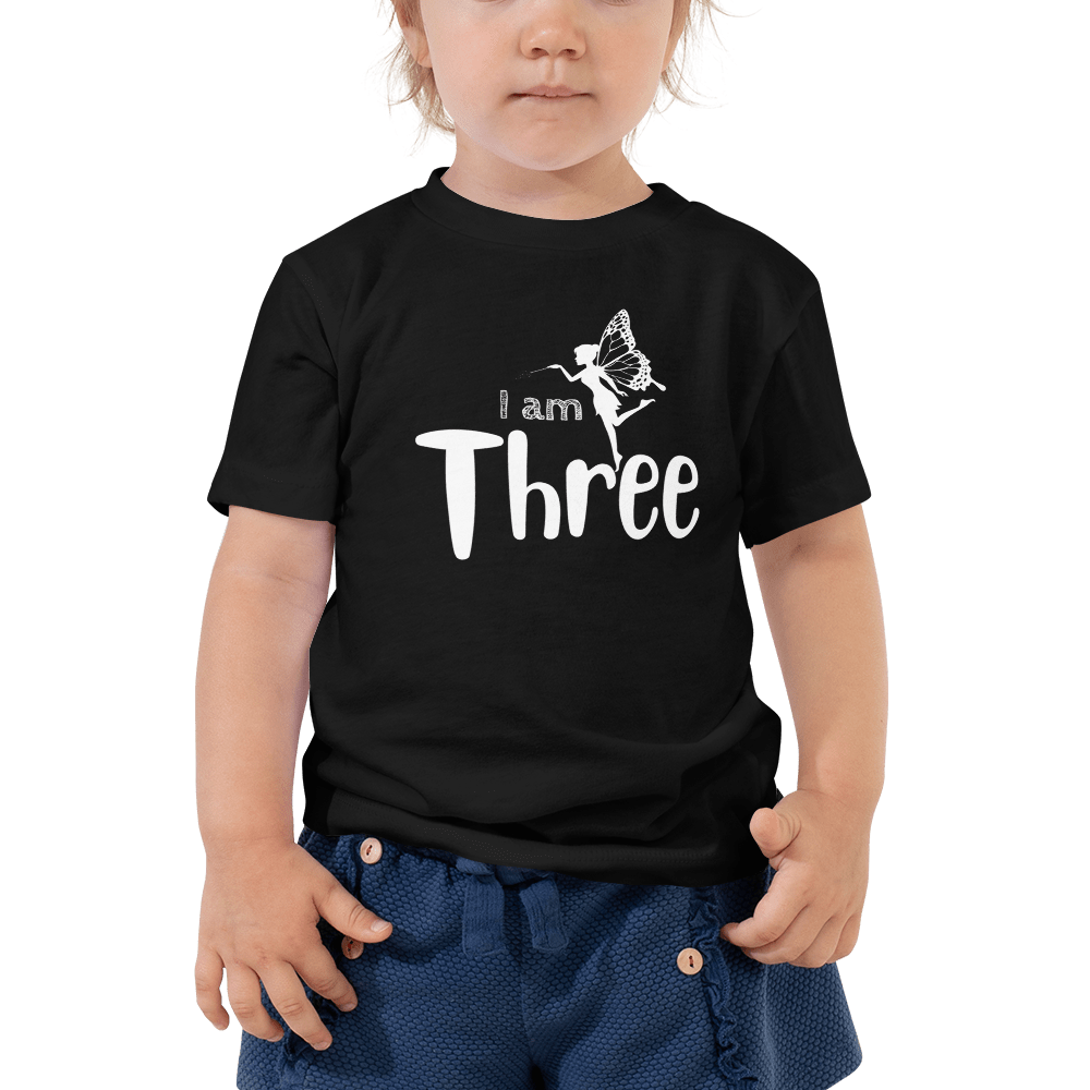 Hippie Soul Shop 2T I am Three - With adorable fairy image - Toddler Short Sleeve Tee
