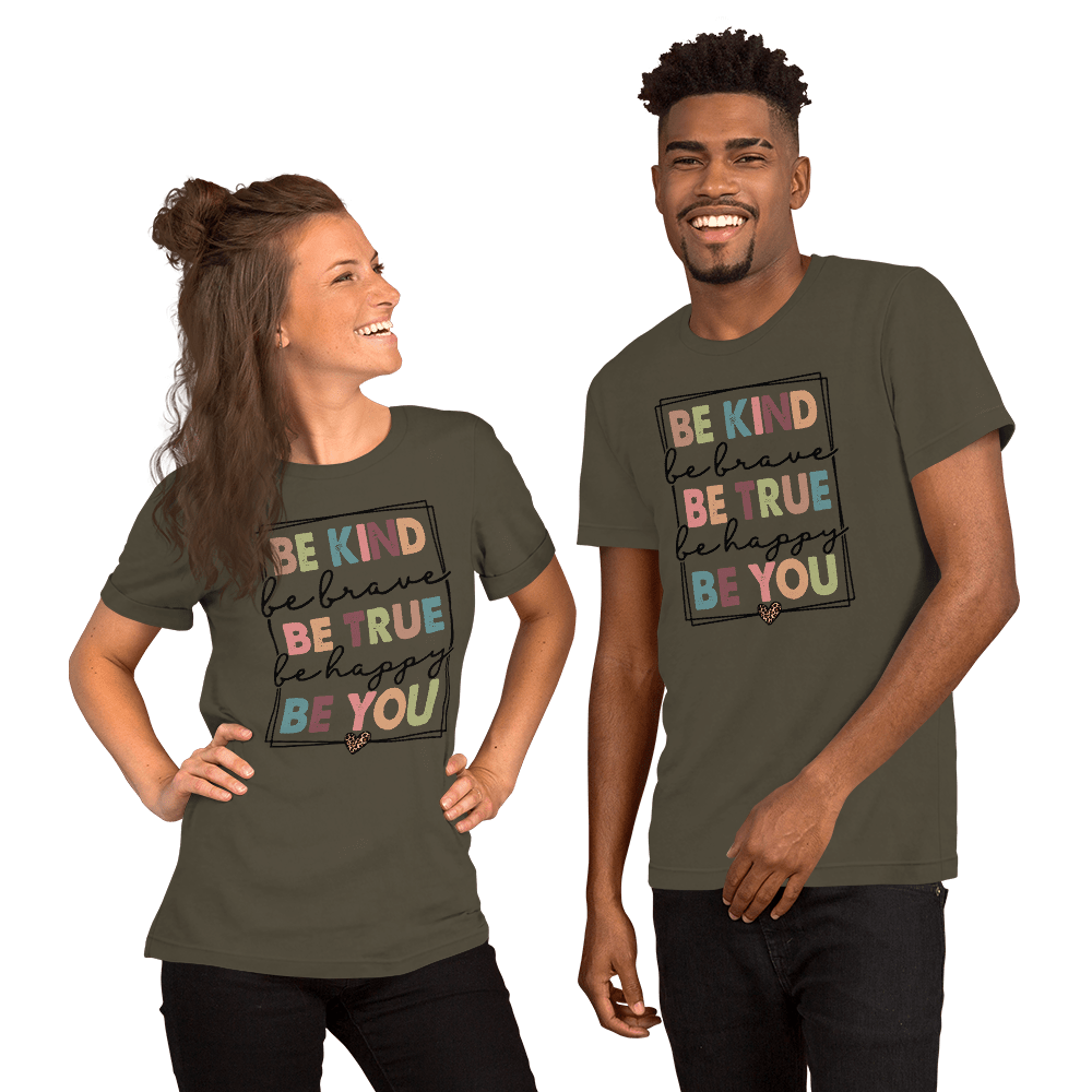 Hippie Soul Shop Army / S Be Kind - Be kind, be true, be you - Short-Sleeve Unisex T-Shirt