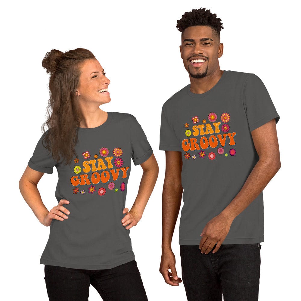 Hippie Soul Shop Asphalt / S Stay Groovy - Colorful fun design - Unisex t-shirt