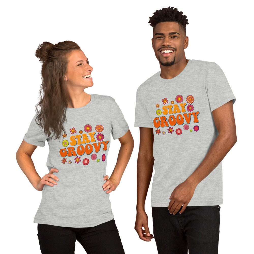 Hippie Soul Shop Athletic Heather / XS Stay Groovy - Colorful fun design - Unisex t-shirt