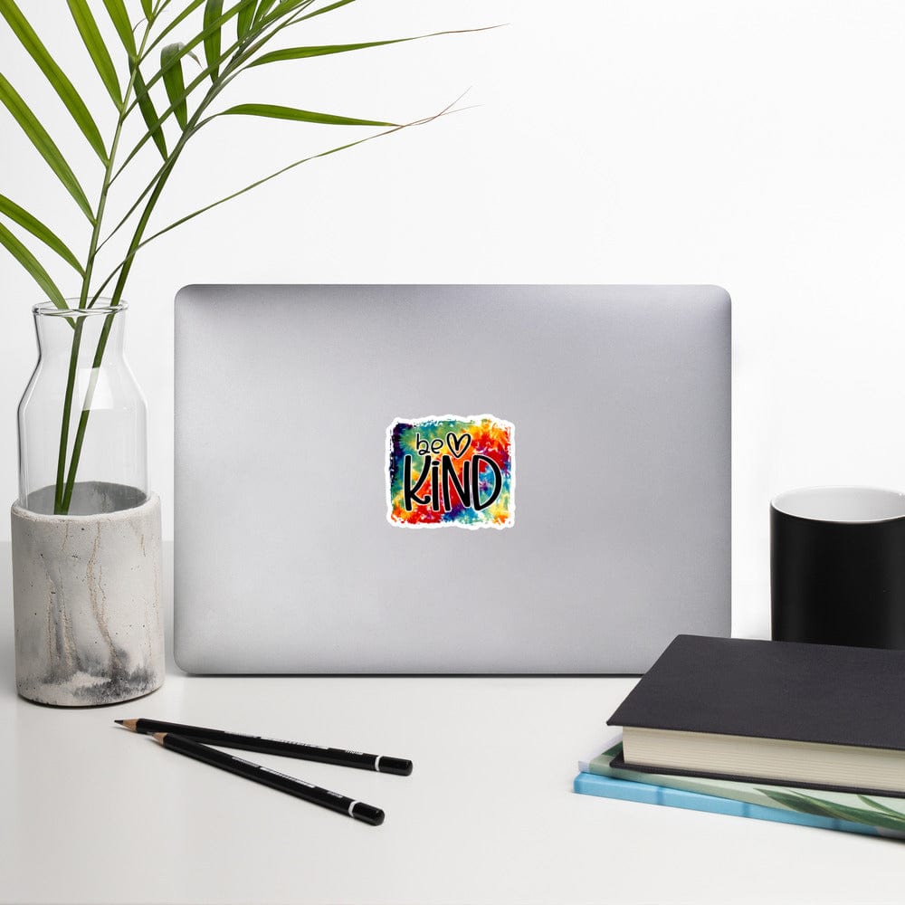Hippie Soul Shop Be Kind - Colorful rainbow background for this important message - Bubble-free Stickers