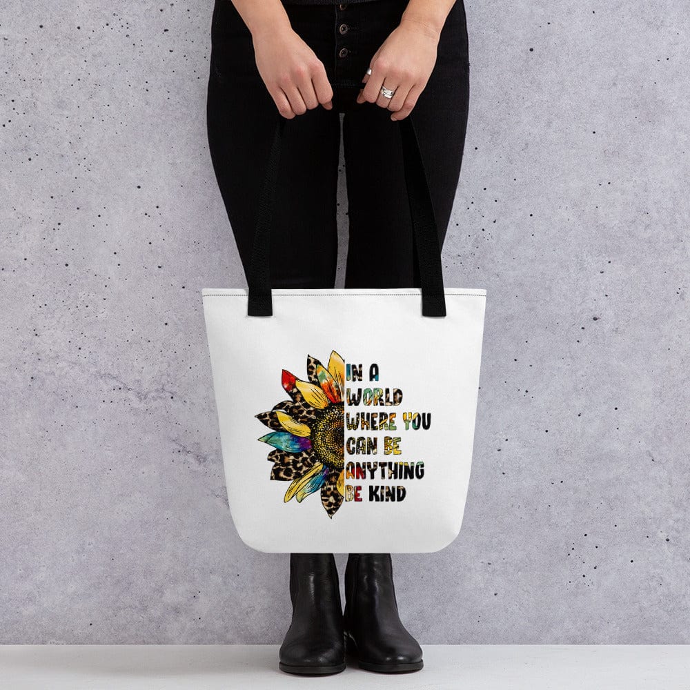 Hippie Soul Shop Black Be Kind - In a world where you can be anything, be kind - Tote Bag