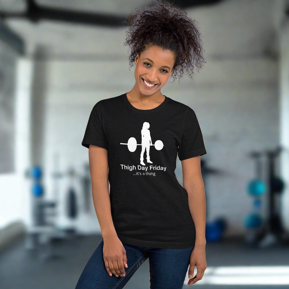 Hippie Soul Shop Black Heather / XS Thigh Day Friday - it's a thing - Short-Sleeve Unisex T-Shirt