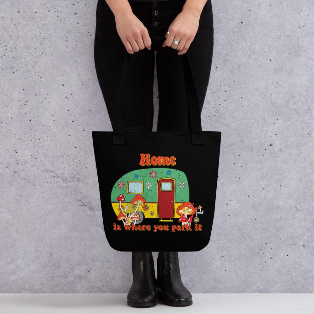 Hippie Soul Shop Black Home is Where You Park It - Tote Bag