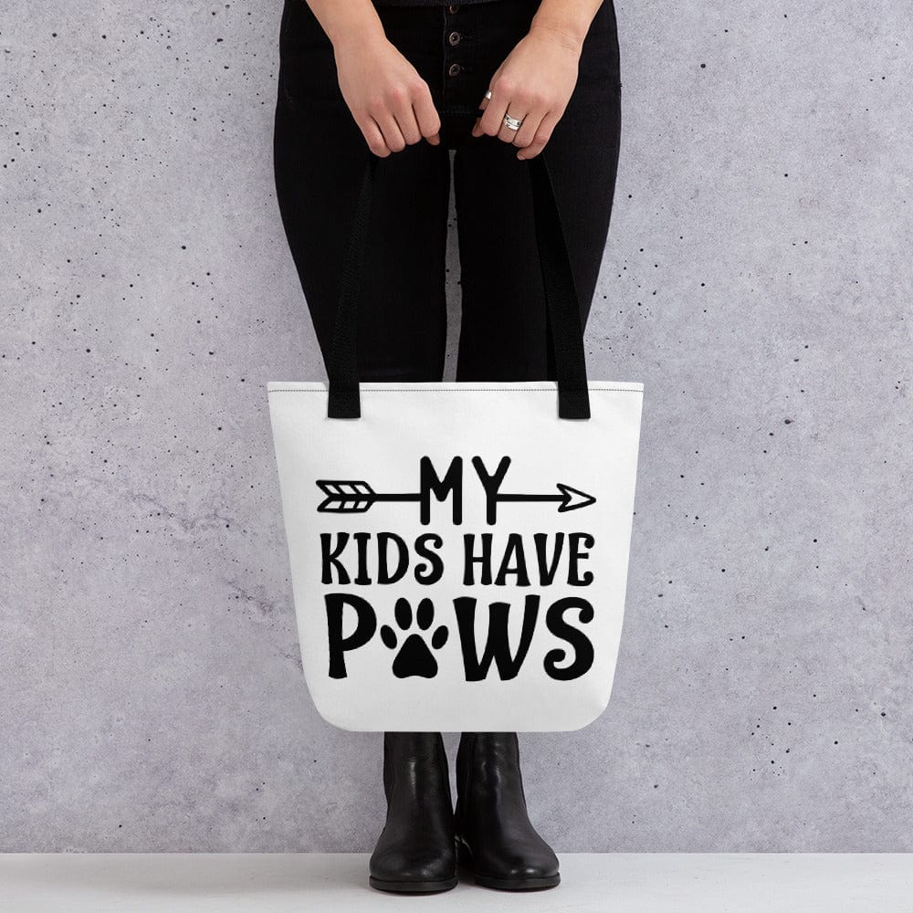 Hippie Soul Shop Black My Kids Have Paws - Cute image for all dog parents - Tote Bag