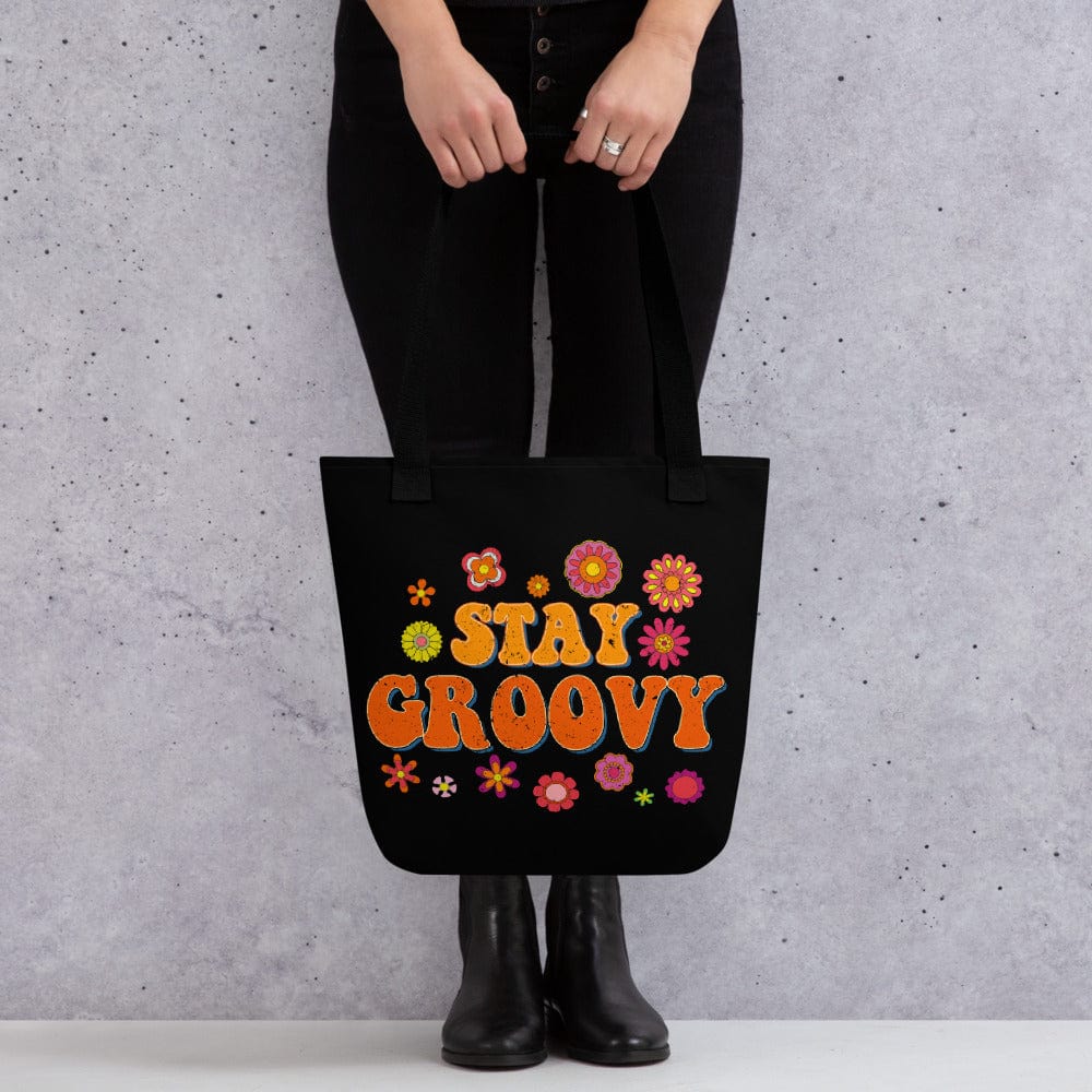 Hippie Soul Shop Black Stay Groovy - Tote Bag