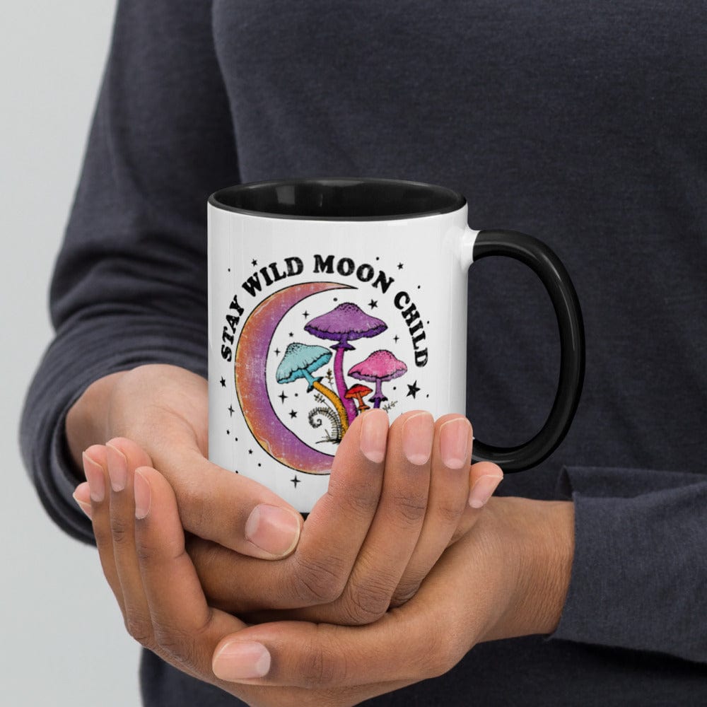 Hippie Soul Shop Black Stay Wild Moon Child - Pretty fun design - Mug with Color Inside