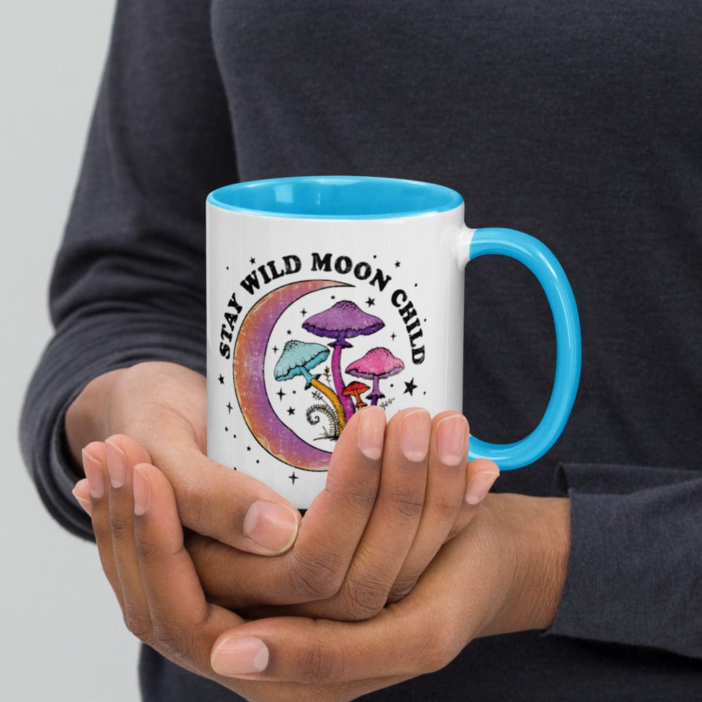 Hippie Soul Shop Blue Stay Wild Moon Child - Pretty fun design - Mug with Color Inside