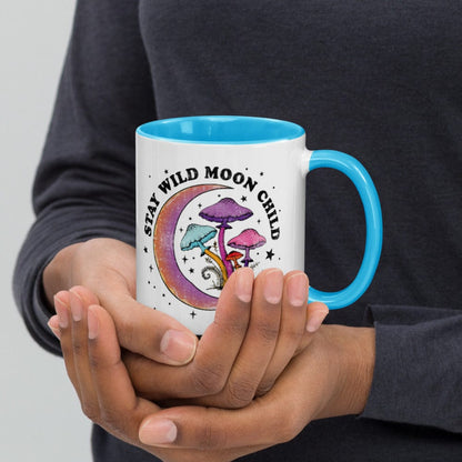 Hippie Soul Shop Blue Stay Wild Moon Child - Pretty fun design - Mug with Color Inside