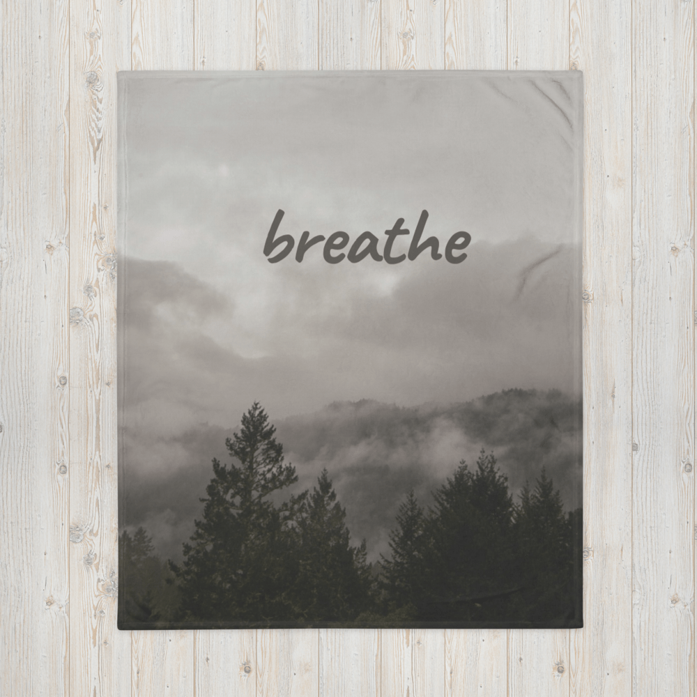Hippie Soul Shop Breathe - A beautiful image and meaningful message - Throw Blanket