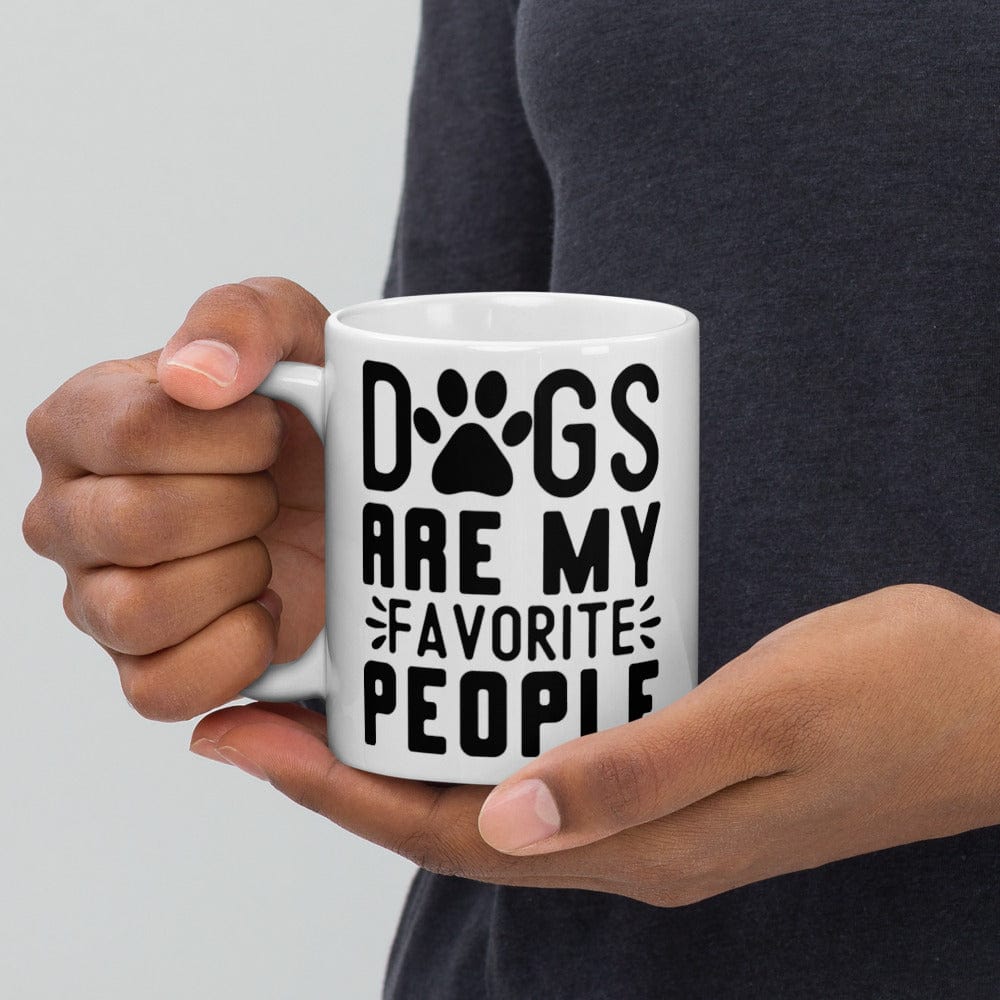 Hippie Soul Shop Dogs Are My Favorite People - Cute graphic for dog lovers - White Glossy Mug