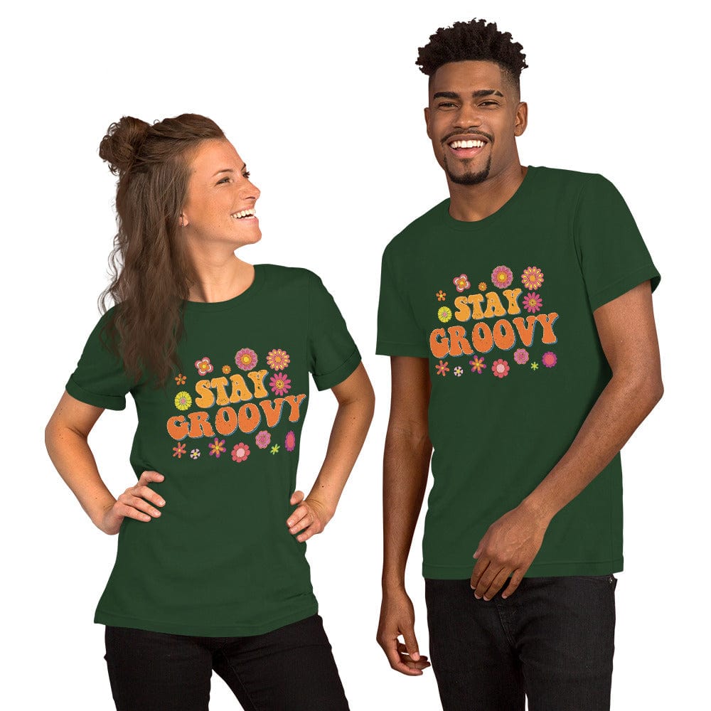 trække træ Alfabetisk orden Stay Groovy - Colorful fun design - Unisex t-shirt - Hippie Soul Shop