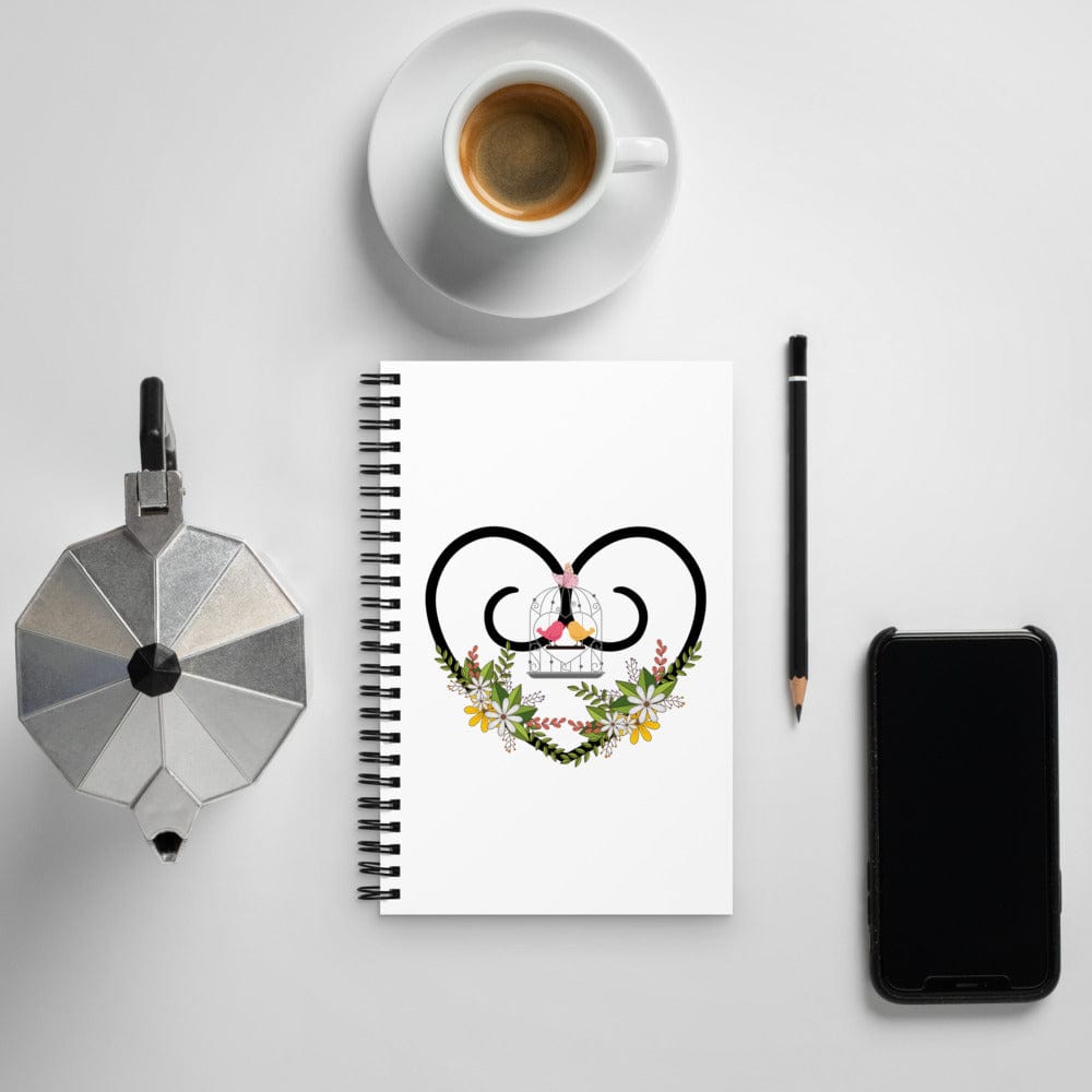 Hippie Soul Shop Hearts and Flowers 4 - With love birds -  Spiral Notebook